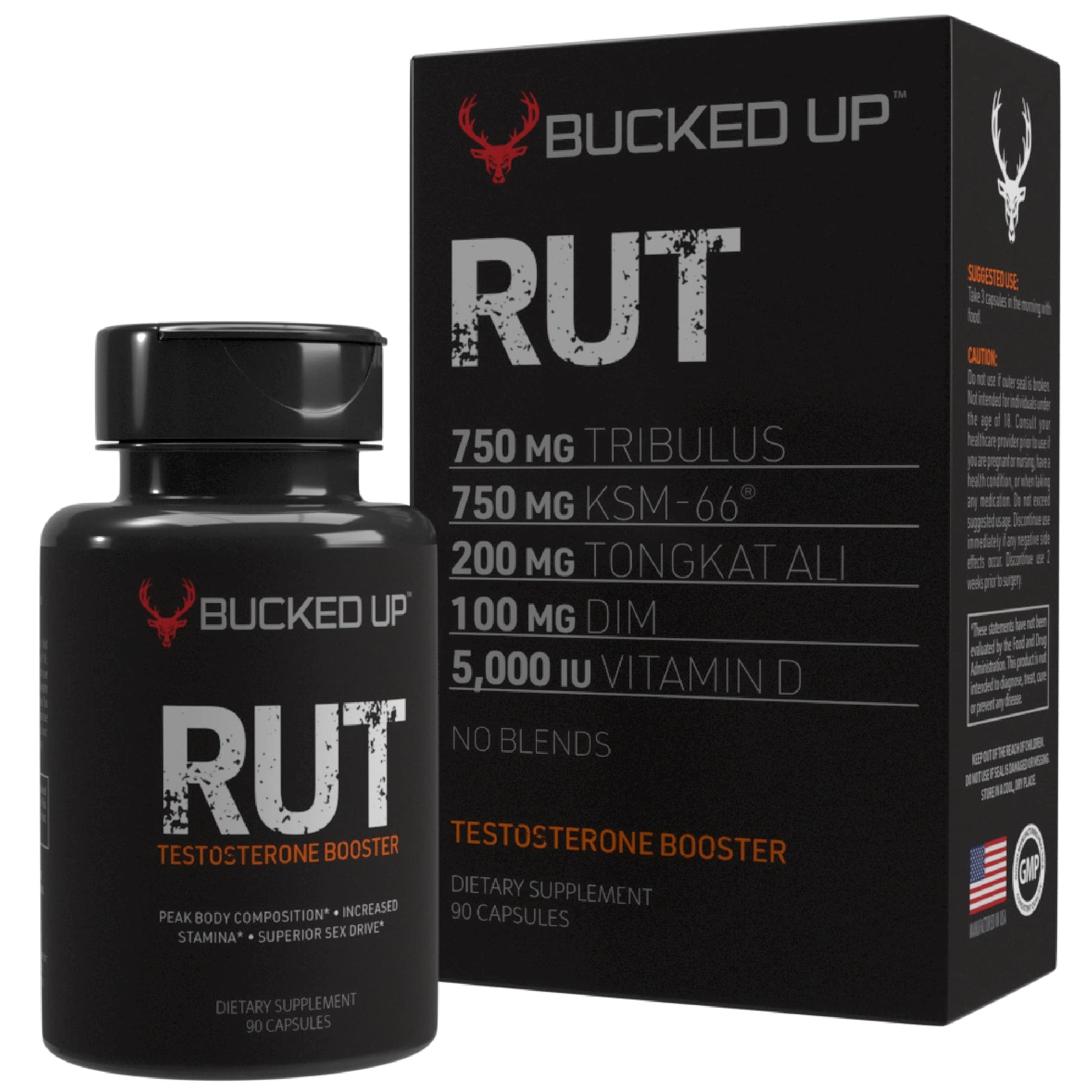 Bucked Up RUT - Testo Booster - Best All-Natural Test Formula for Men - Energy, Endurance, Strength, and Stamina Booster - Muscle Composition Aid - Male Supplements (90 Capsules/Pills) TyeinGo buy supplements canada