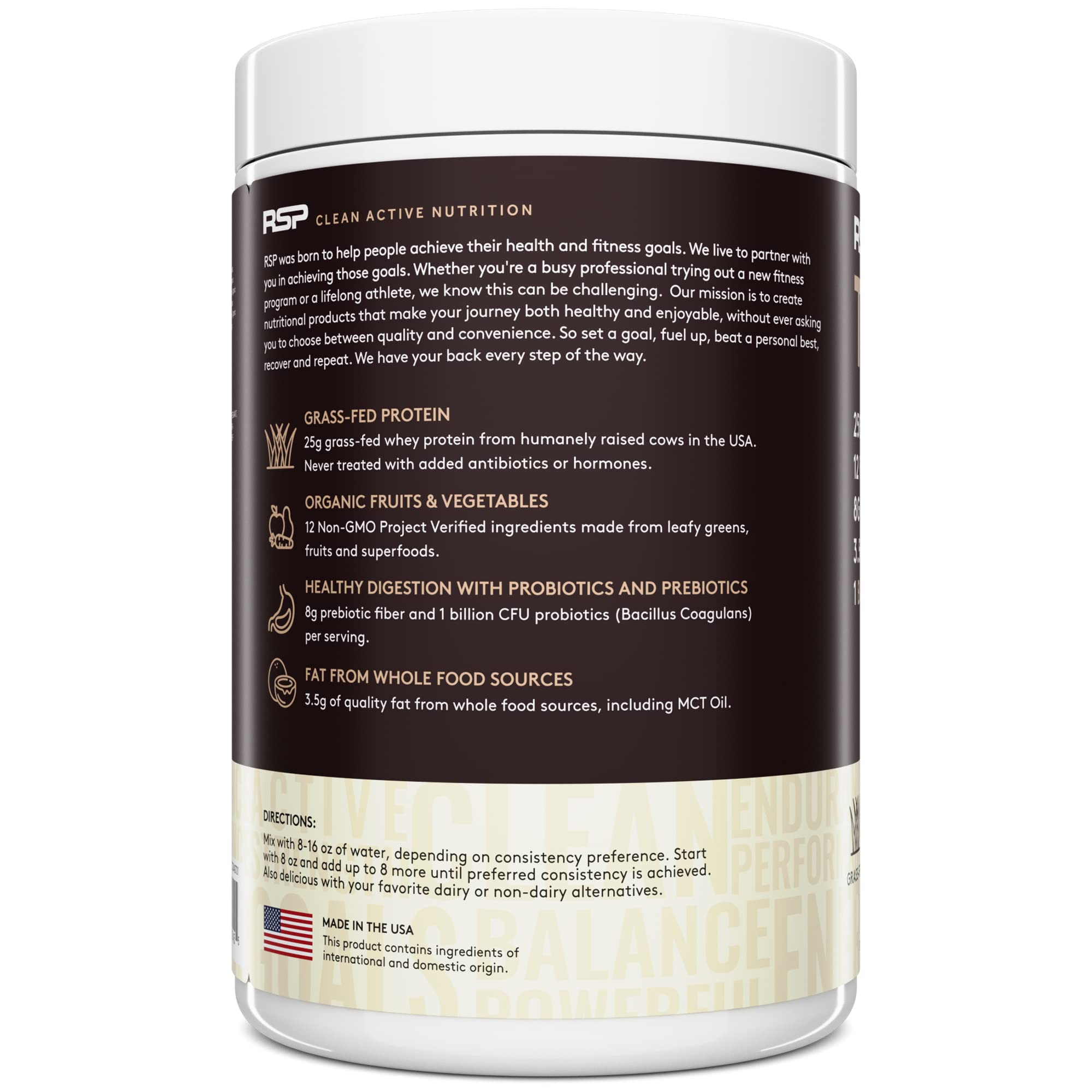 TrueFit Meal Replacement Shake Protein Powder, Grass Fed Whey + Organic Fruits RSP NUTRITION buy supplements canada