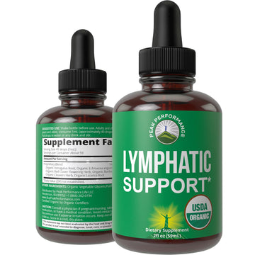 USDA Organic Lymphatic Drainage Drops. Sugar Free, Tasty 6-in-1 Lymph System Support for Detox, Cleanse. Vegan Supplement with Astragalus, Echinacea, Red Clover, Cleavers Herb, Licorice & Burdock Root Peak Performance buy supplements canada