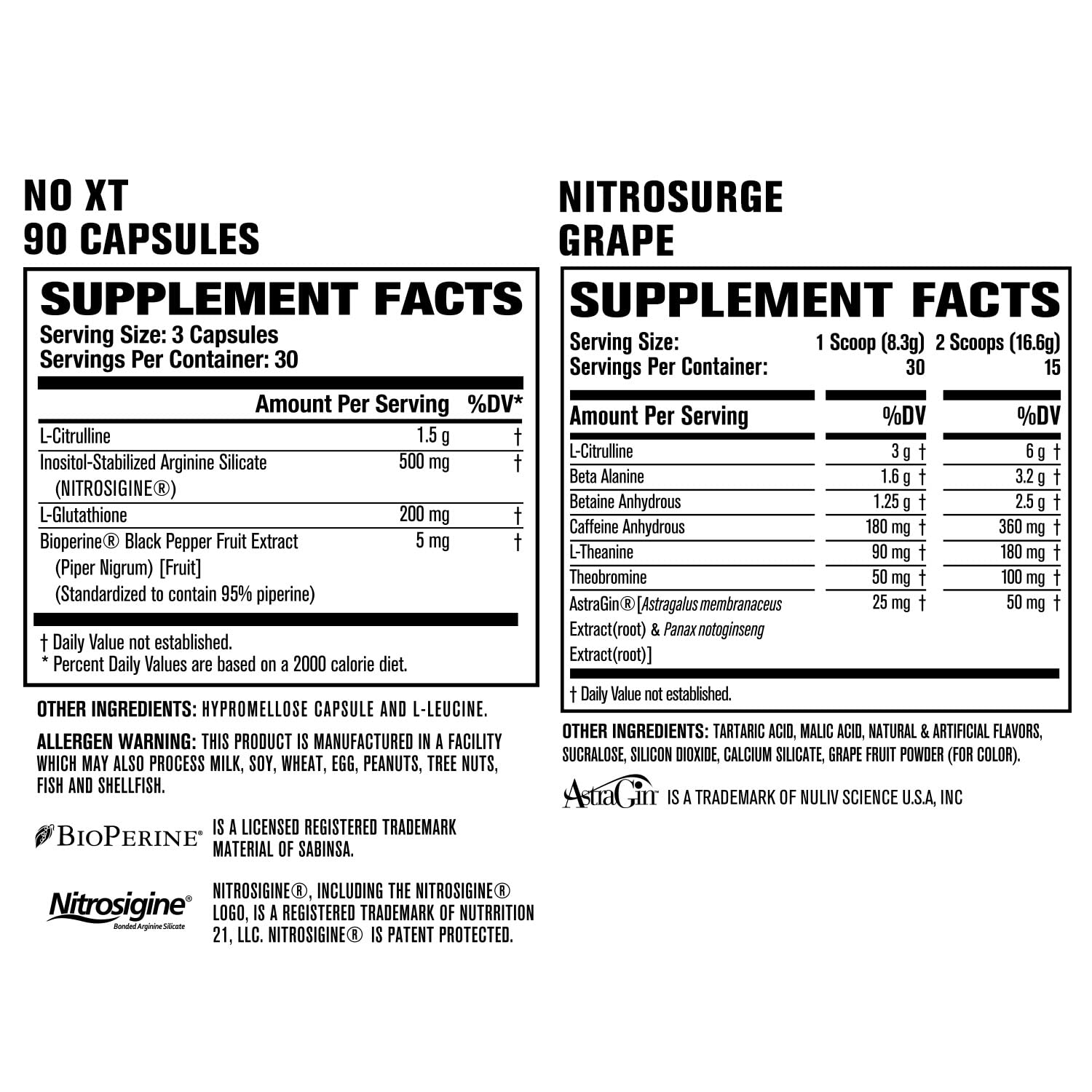 Jacked Factory Nitrosurge Pre-Workout in Grape & N.O. XT Nitric Oxide Booster for Men Jacked Factory buy supplements canada