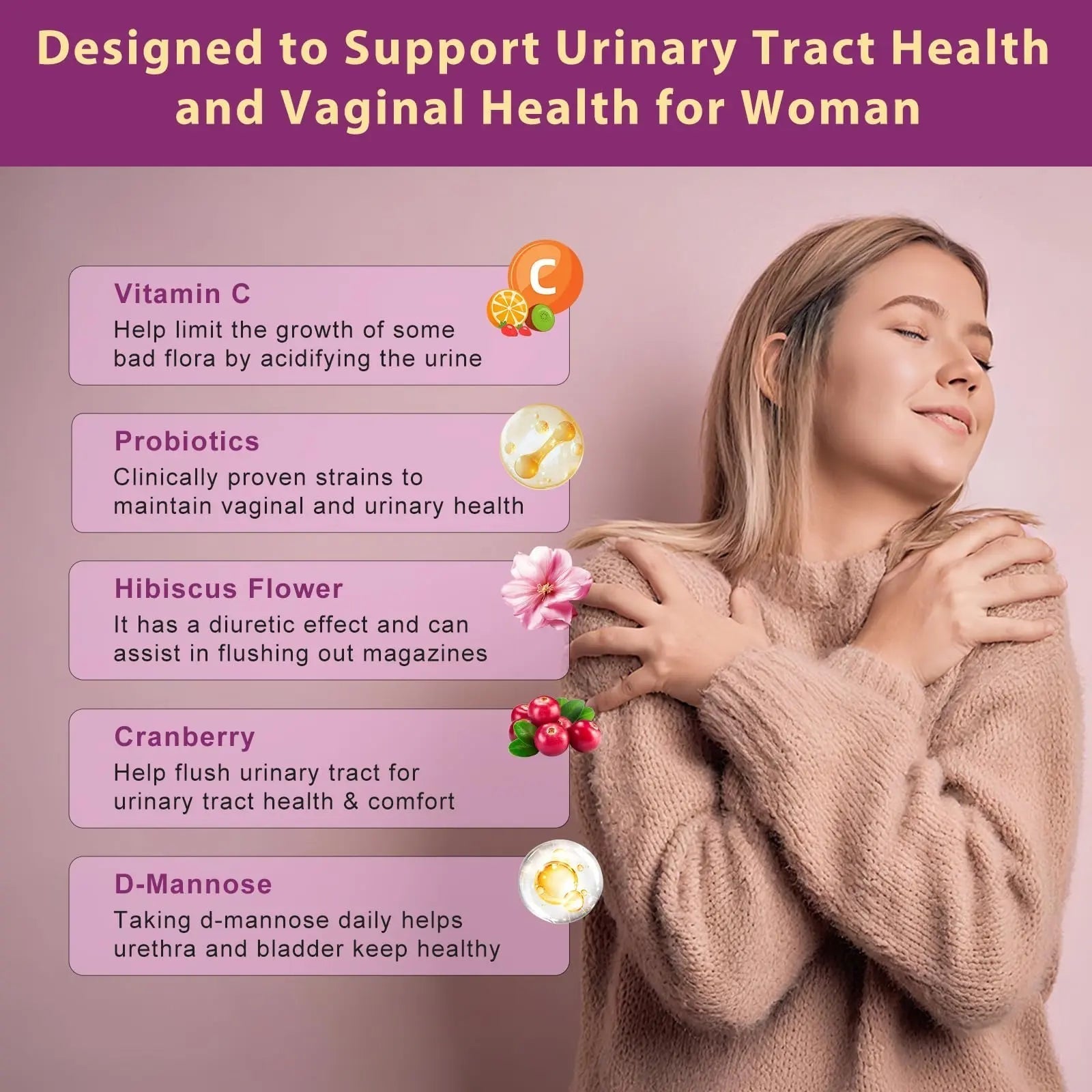 DRFOSTER Urinary Tract Health for Women, Vaginal Probiotics for Women pH Balance with D-Mannose, Cranberry, Probiotics and Prebiotics for Digestive Helath 90 Veggie Capsules DRFOSTER buy supplements canada