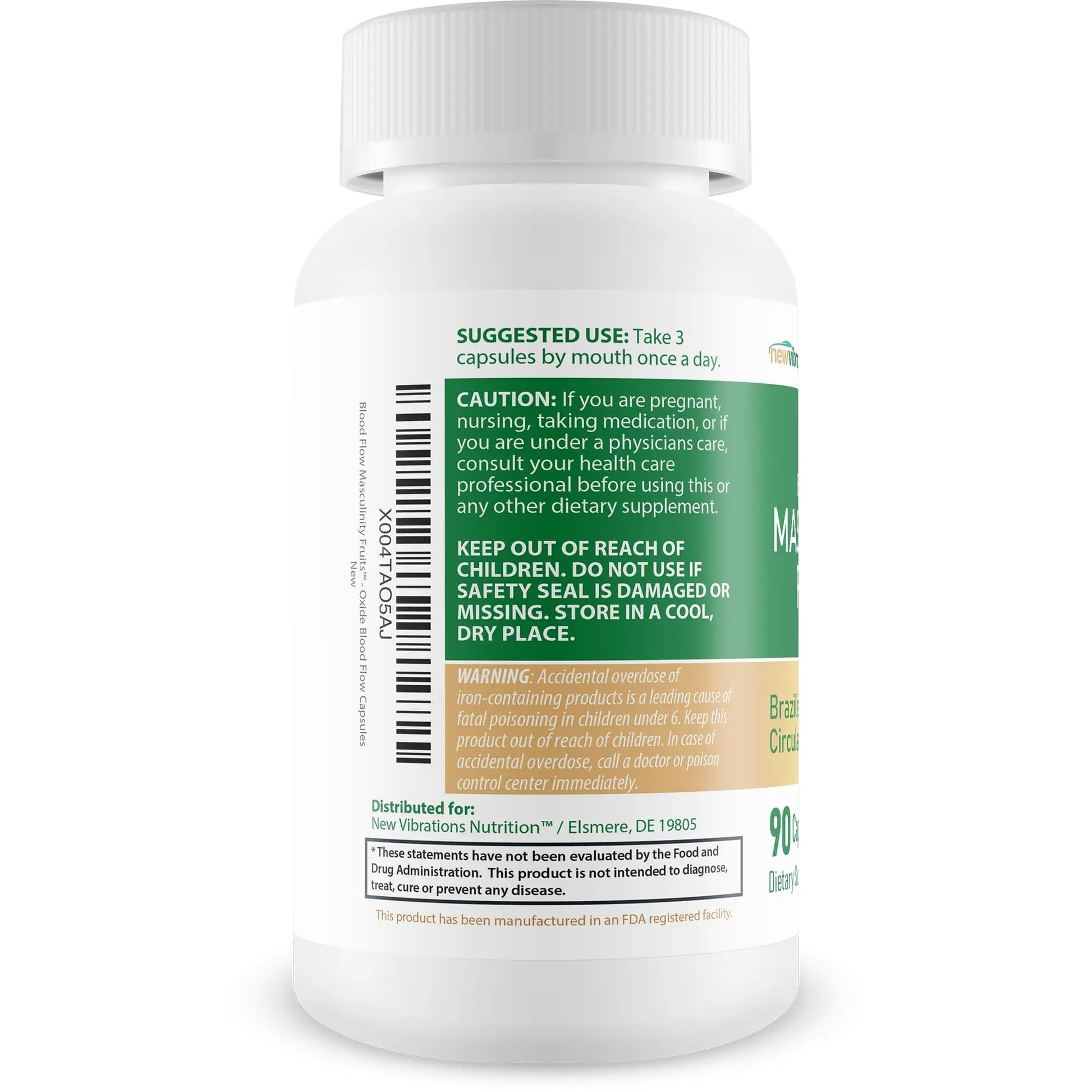 Masculinity Fruits for Bloodflow - Our Best Brazilian Blood Circulation Supplements for Men - Boost Blood Flow Circulation Supplement - Cayenne Pepper Pills Gingko Biloba Blood Flow Vitamins for Men New Vibrations Nutrition buy supplements canada
