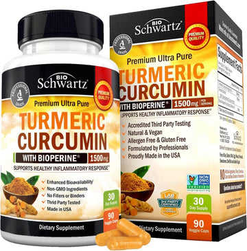 Turmeric Curcumin with Black Pepper Extract 1500mg - High Absorption BioSchwartz buy supplements canada