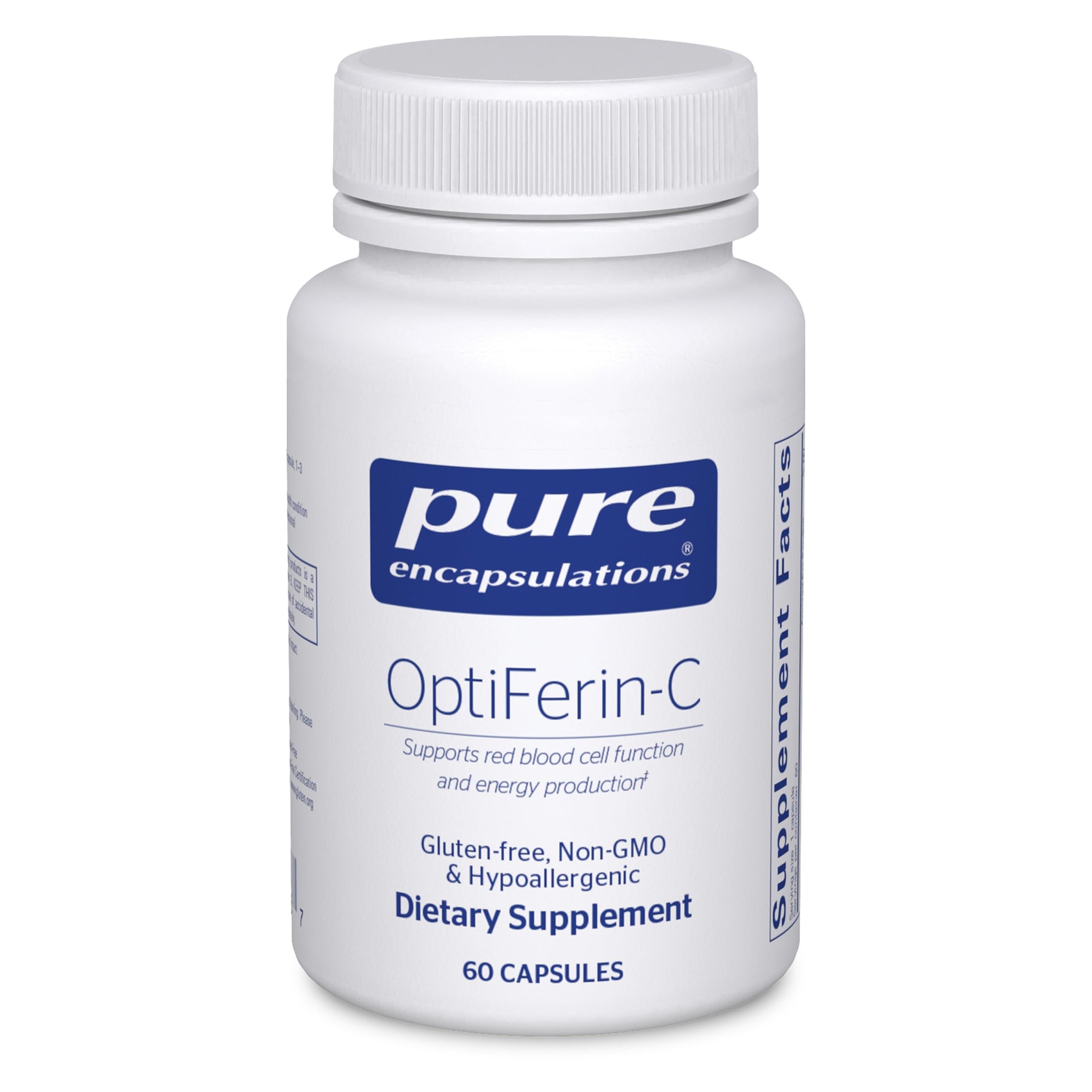 Pure Encapsulations OptiFerin-C - for Red Blood Cells & Energy - Iron Absorption Support - Energy Supplement* - Vitamin C Enriched - Gluten Free & Non-GMO - 60 Capsules Pure Encapsulations buy supplements canada