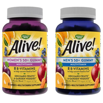 Nature's Way Alive! Women’s and Men’s 50+ Gummy Multivitamins, B-Vitamins, Delicious Flavors Nature's Way buy supplements canada