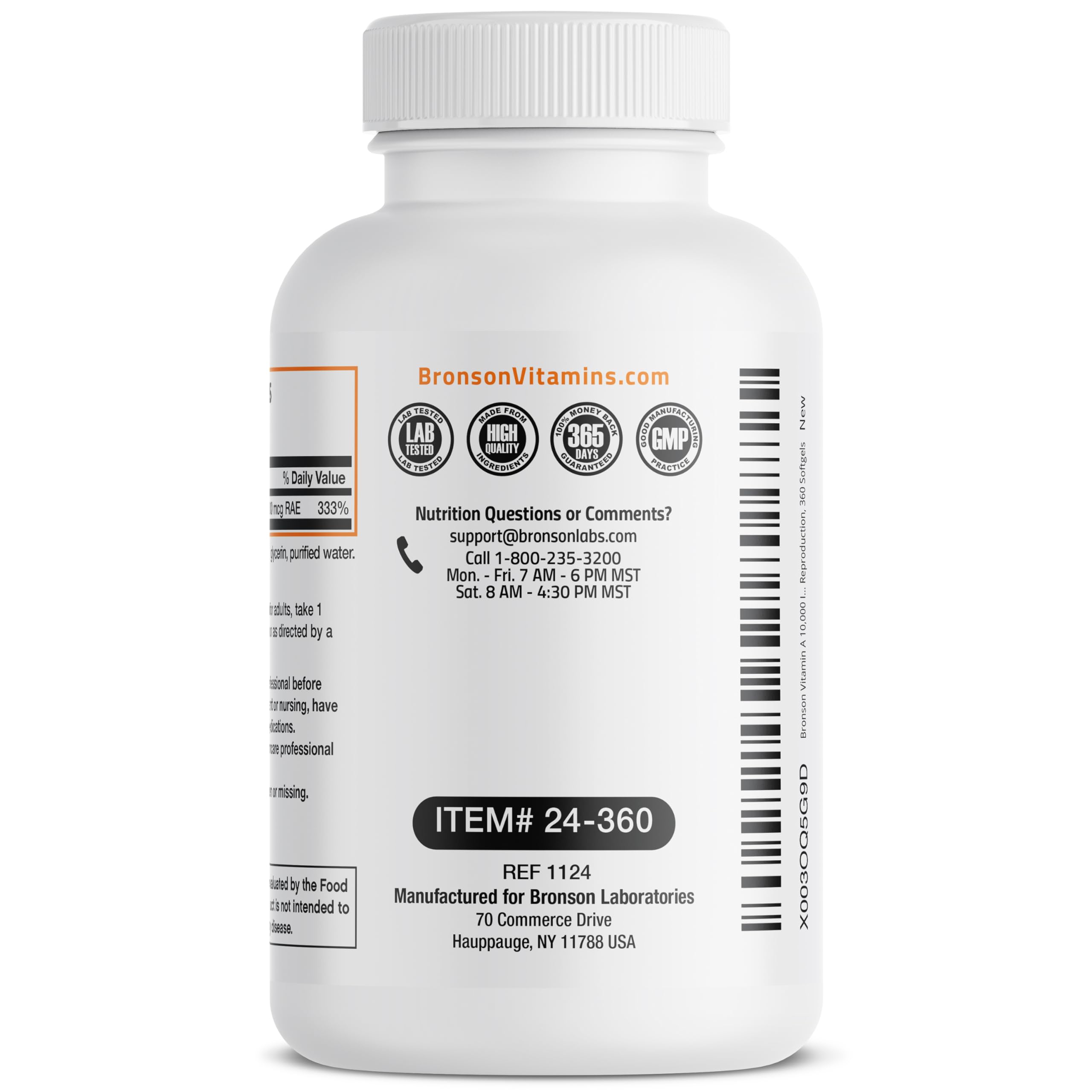 Bronson Vitamin A 10,000 IU Premium Non-GMO Formula Supports Healthy Vision & Immune System and Healthy Growth & Reproduction, 360 Softgels Bronson buy supplements canada