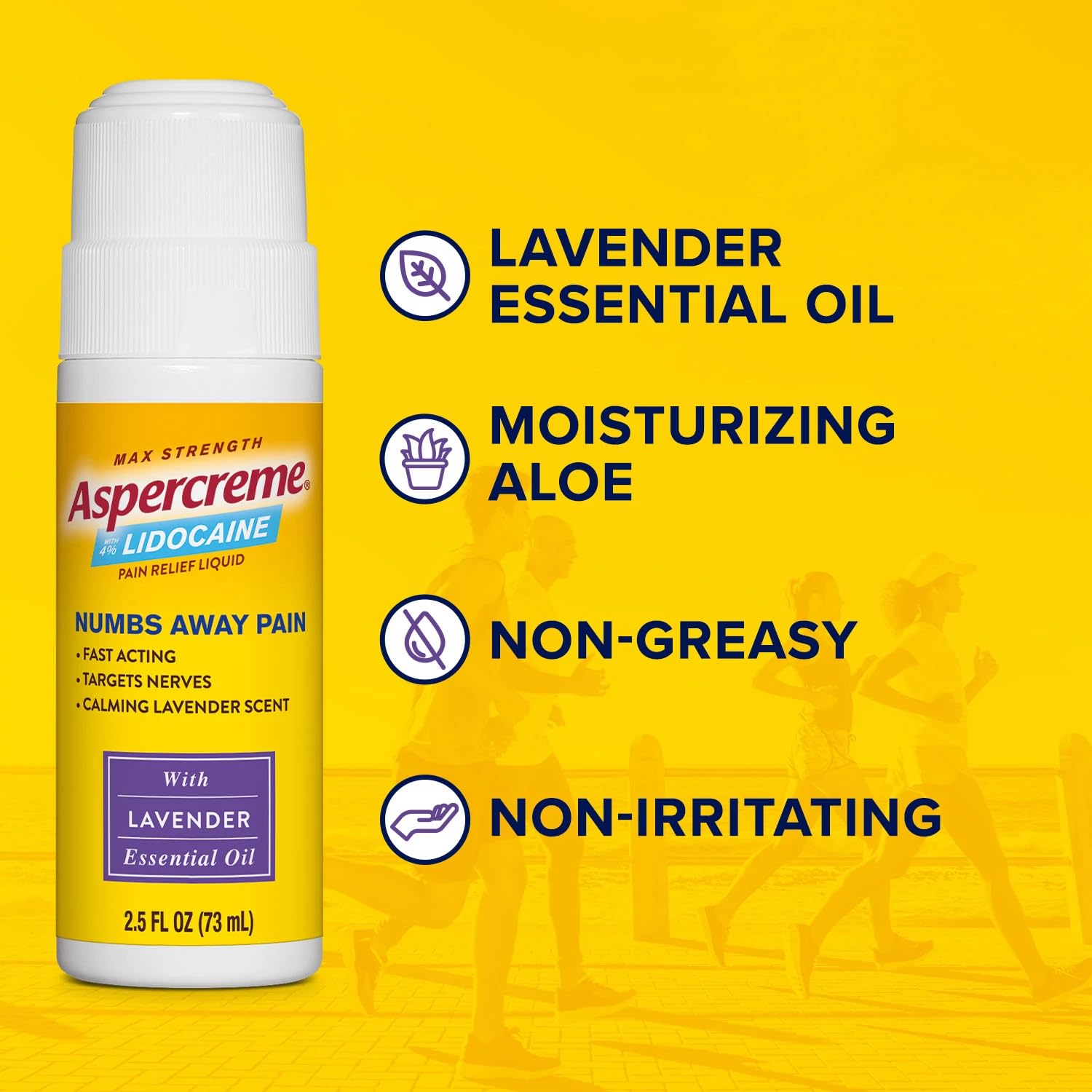 Aspercreme Essential Oils Lidocaine Pain Relief with No-Mess Roll-On Applicator, Max-Strength Lidocaine Numbs Away Nerve Pain, Moisturizing Aloe Hydrates Skin, Lavender, 2.5 Oz., 2pk Aspercreme buy supplements canada