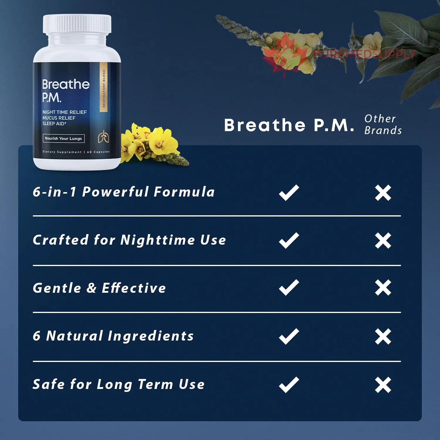 BREATHE & BREATHE PM Bundle - 60 Caps & 1 fl.oz. Mullein Drops for Lungs & Airways: Peppermint, Thyme, & Mullein Leaf Extract for Lungs Detox for Smokers - Clear Mucus & Breathe - GMO-Free & USA-Made Herbal Tea Therapy buy supplements canada