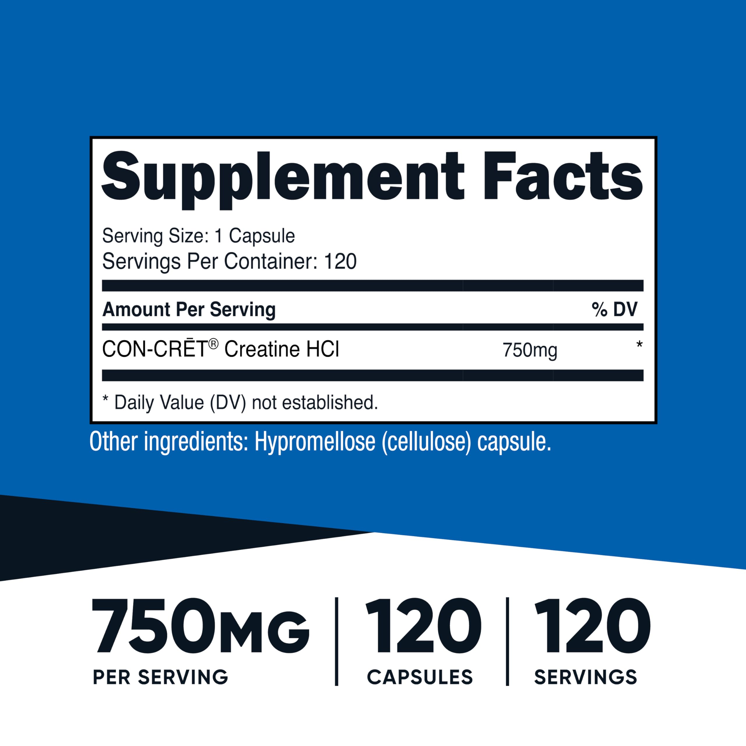 Nutricost Creatine HCl 120 Capsules - Made with CON-CRET Creatine, 750 MG Per Capsule Nutricost buy supplements canada