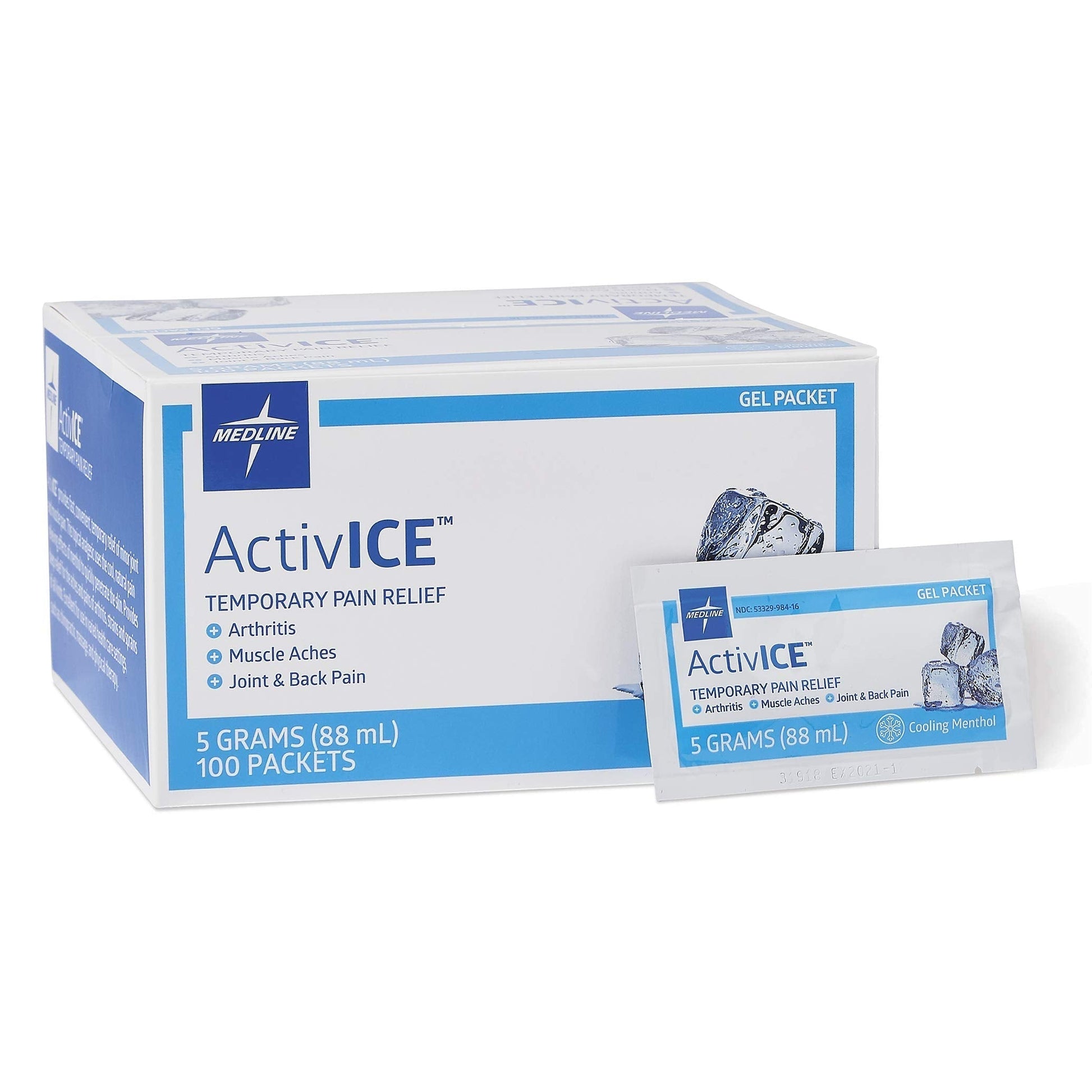 Medline ActivICE Topical Pain Reliever Gel, Great for Arthritis, Muscle Aches and Back Injuries, 5 grams - 100 Packs Medline buy supplements canada