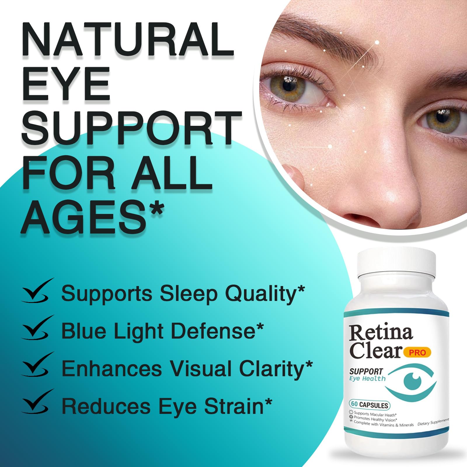 Vunexo Retina Clear Pro Eye Health Support Supplement, with Minerals and Vitamins, Lutein and Bilberry Extract Supports Visual Clarity, Eye Fatigue Relief & Focus（2PCS Vunexo buy supplements canada