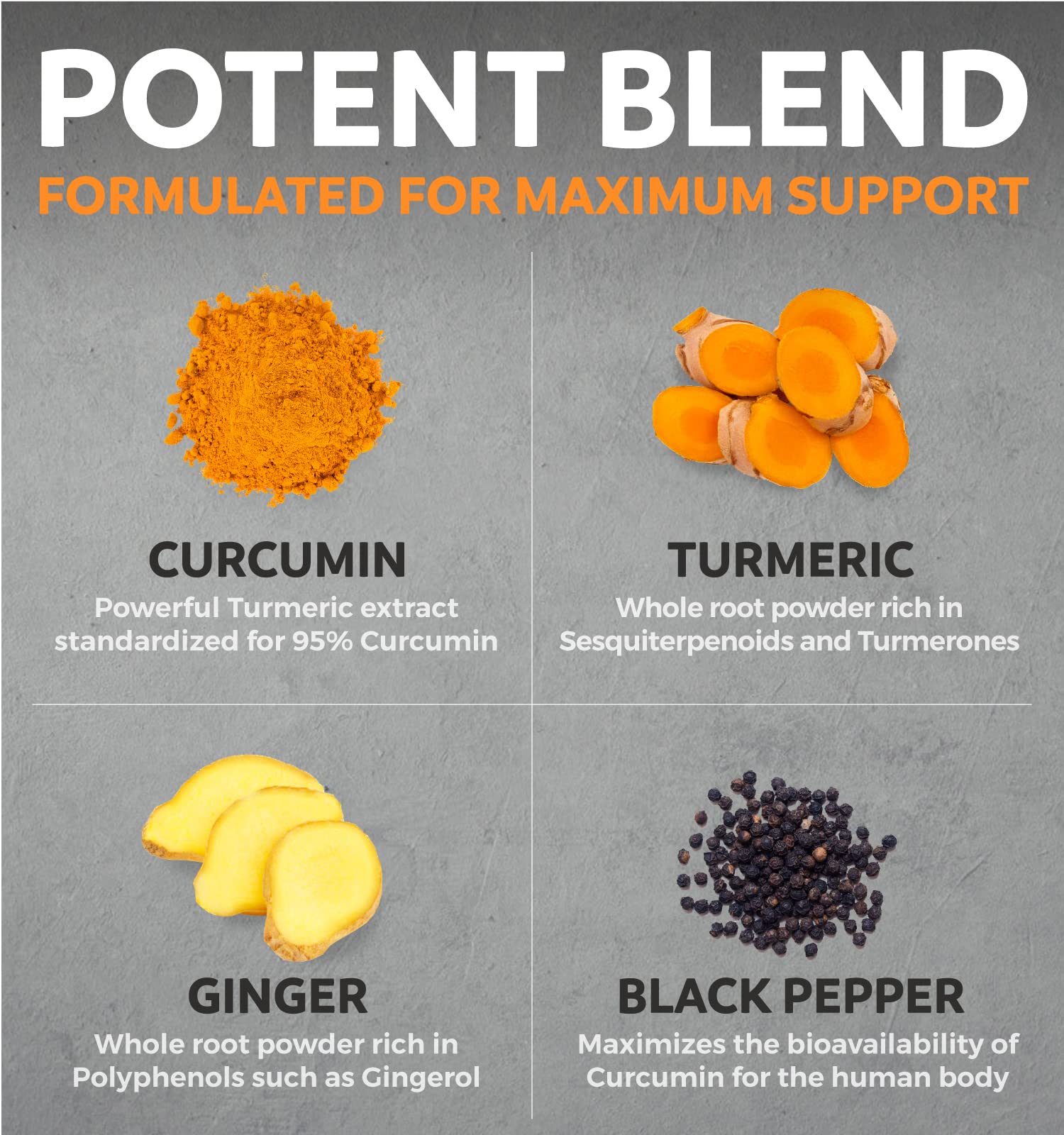 USDA Organic Turmeric Curcumin with Black Pepper and Ginger (2 Month Supply) PURE CO buy supplements canada