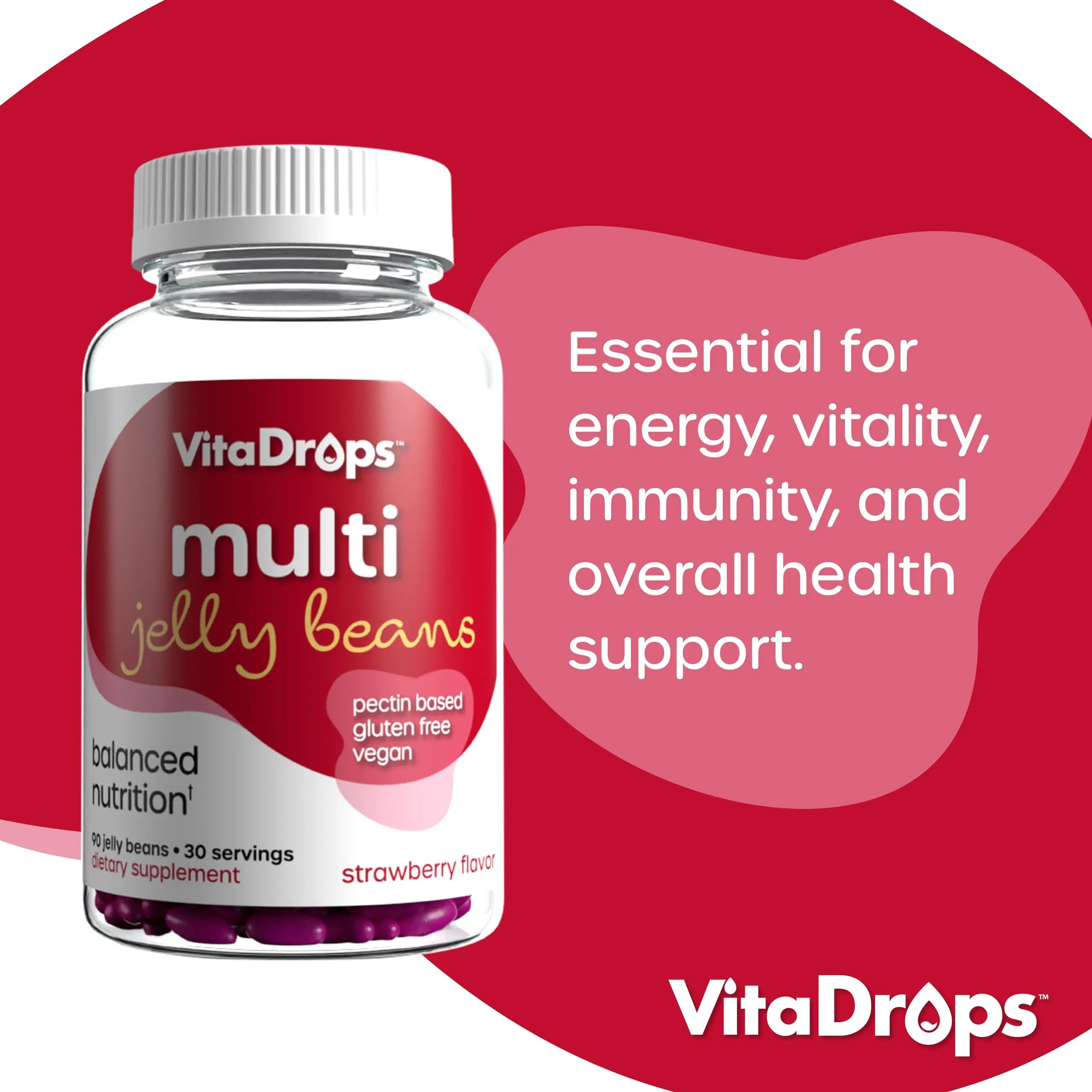 VitaDrops Multivitamin Jelly Beans, Women & Men, Source of Vitamin A C D E B-3 B-6 & Biotin, Supports Immune System, Pectin Based VitaDrops buy supplements canada