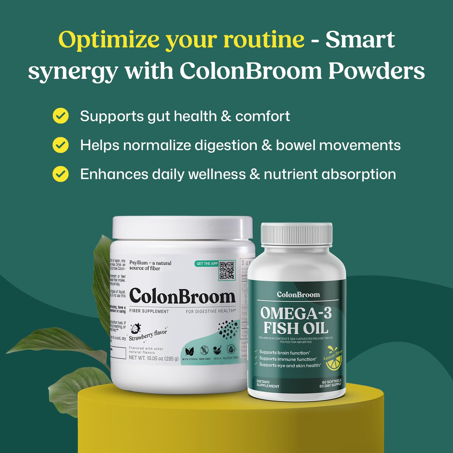 ColonBroom Omega 3 Fish Oil 2640 mg Softgels | Lemon Flavor | Daily Fish Oil Omega-3 Supplement for Women & Men with EPA & DHA | Gluten-Free, Non-GMO, Natural (60 Softgels, 2 Month Supply) ColonBroom buy supplements canada