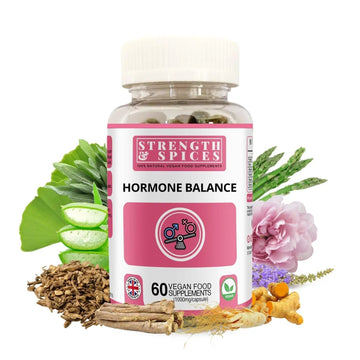 Strength & Spices Hormone Balance 100% Natural Estrogen Supplement – 12 Ingredients w Dong Quai - 60 Vegan UK Made 1000mg Capsules – Fertility and Menstrual Comfort STRENGTH & SPICES100% Natural Vegan Food Supplements buy supplements canada