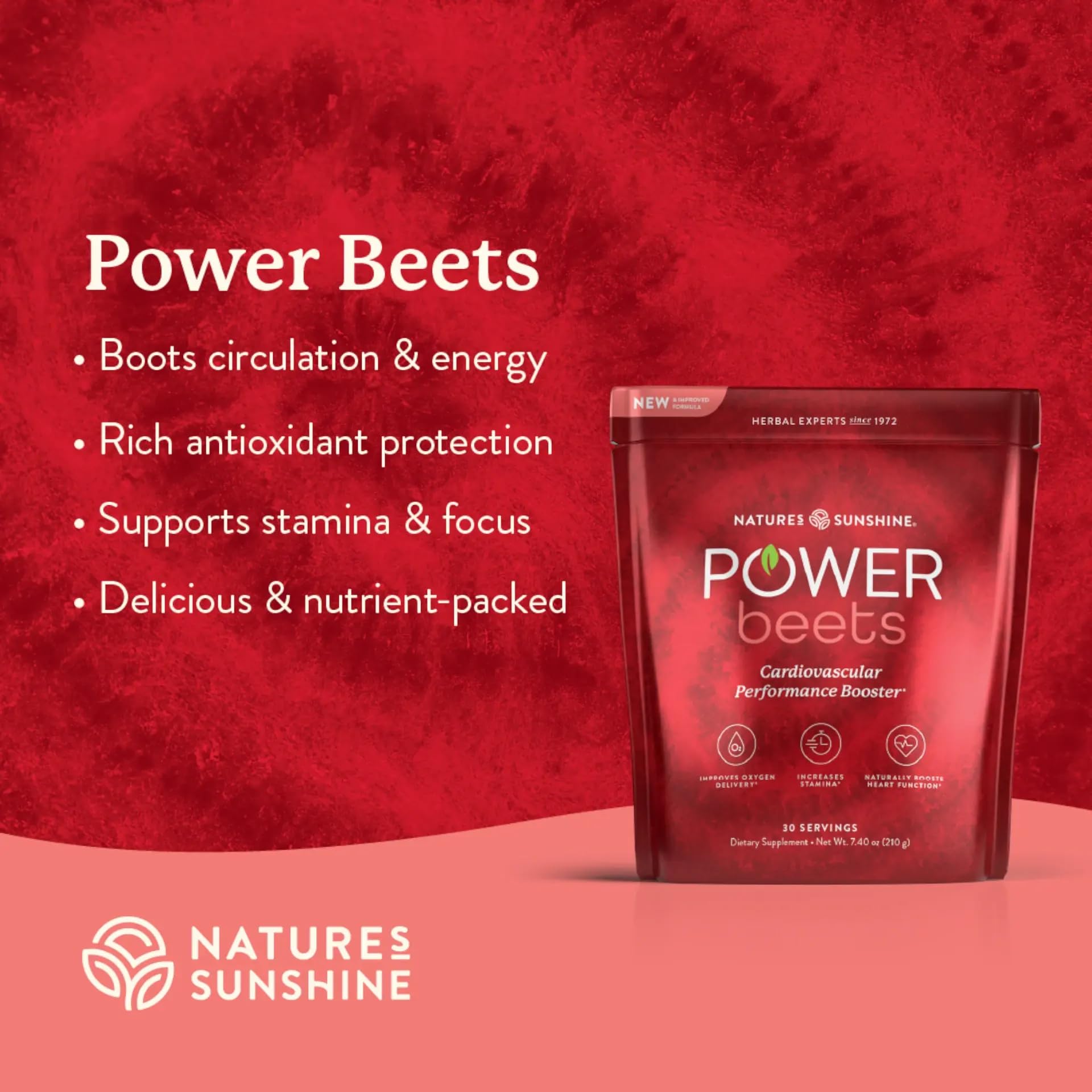Nature's Sunshine Power Beets – Patented Nutrient Blend of Beet Root Powder and Nutrients to Promote Performance, Mental Clarity, & Vitality – Non-GMO, Soy & Gluten Free – 24 to-Go Packs Nature's Sunshine buy supplements canada