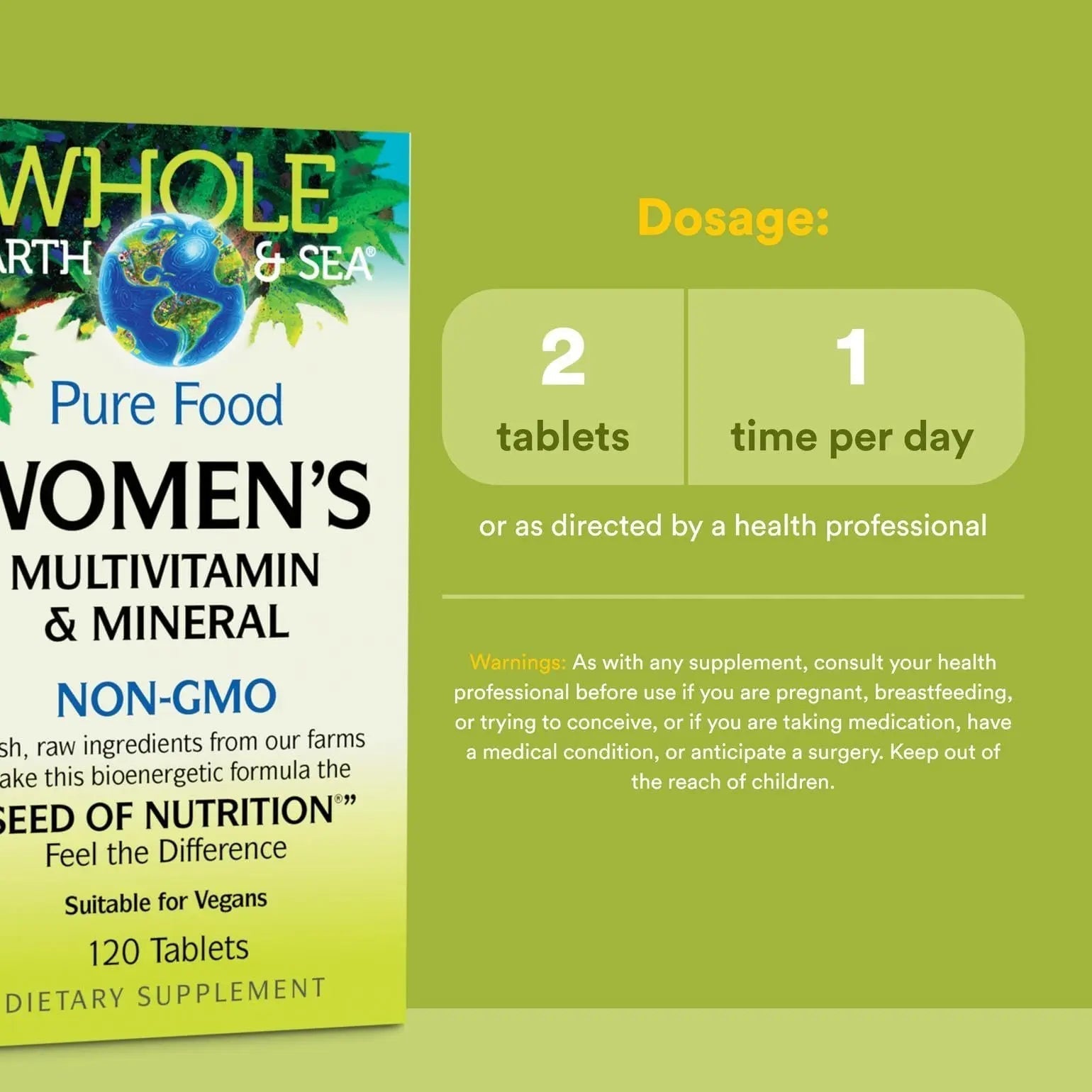 Natural Factors Whole Earth & Sea Women's Multivitamin & Mineral, Whole Food Supplement, Vegan, 120 Tablets Natural Factors buy supplements canada