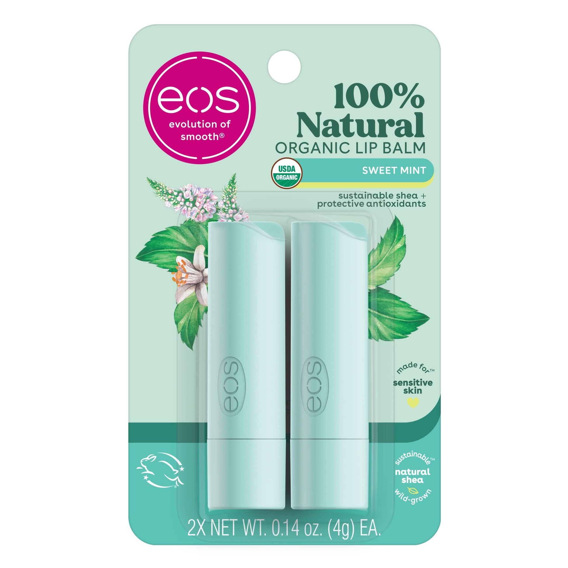 eos 100% Natural & Organic Lip Balm Sticks - Sweet Mint, All Natural Lip Balm, All-Day Moisture eos buy supplements canada