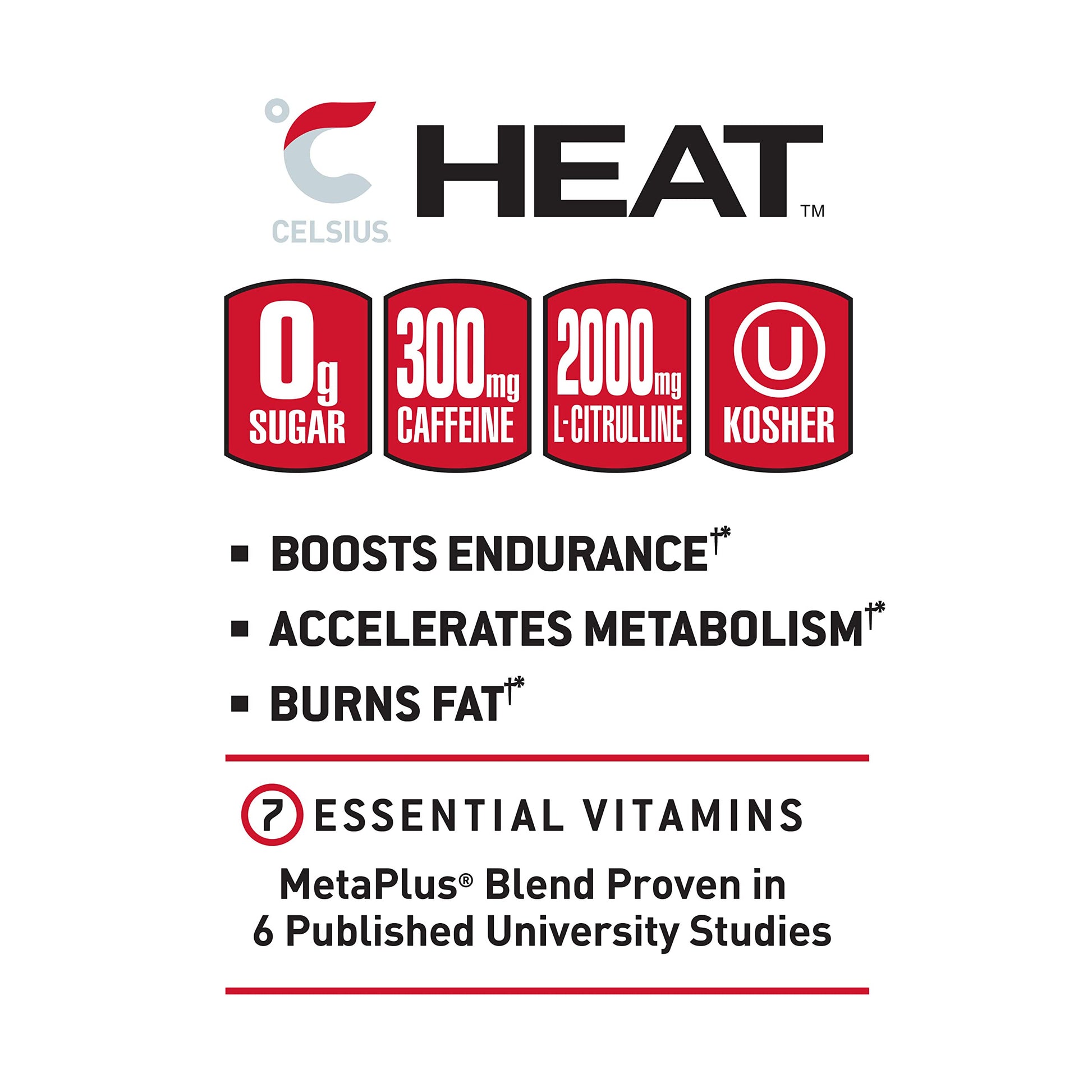 CELSIUS HEAT Inferno Punch Performance Energy Drink, Zero Sugar, 16oz. Can (Pack of 12) CELSIUS buy supplements canada