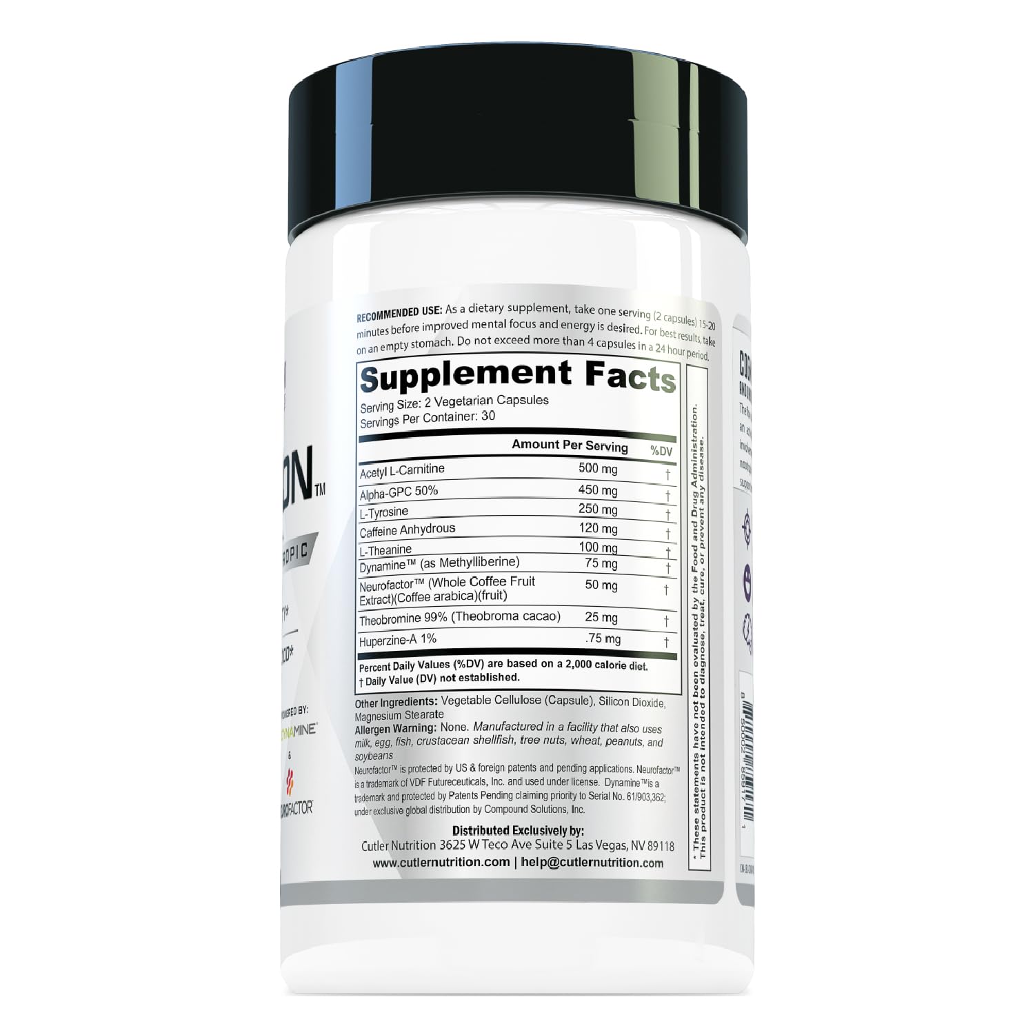 COGNITION High Potency Brain Nootropic Focus Supplement: Best Nootropic and Energy Pills for Mental Clarity, Memory, Studying, Gaming, and Work | Alpha GPC, Dynamine, Caffeine, L Theanine , 60 Count Cutler Nutrition buy supplements canada