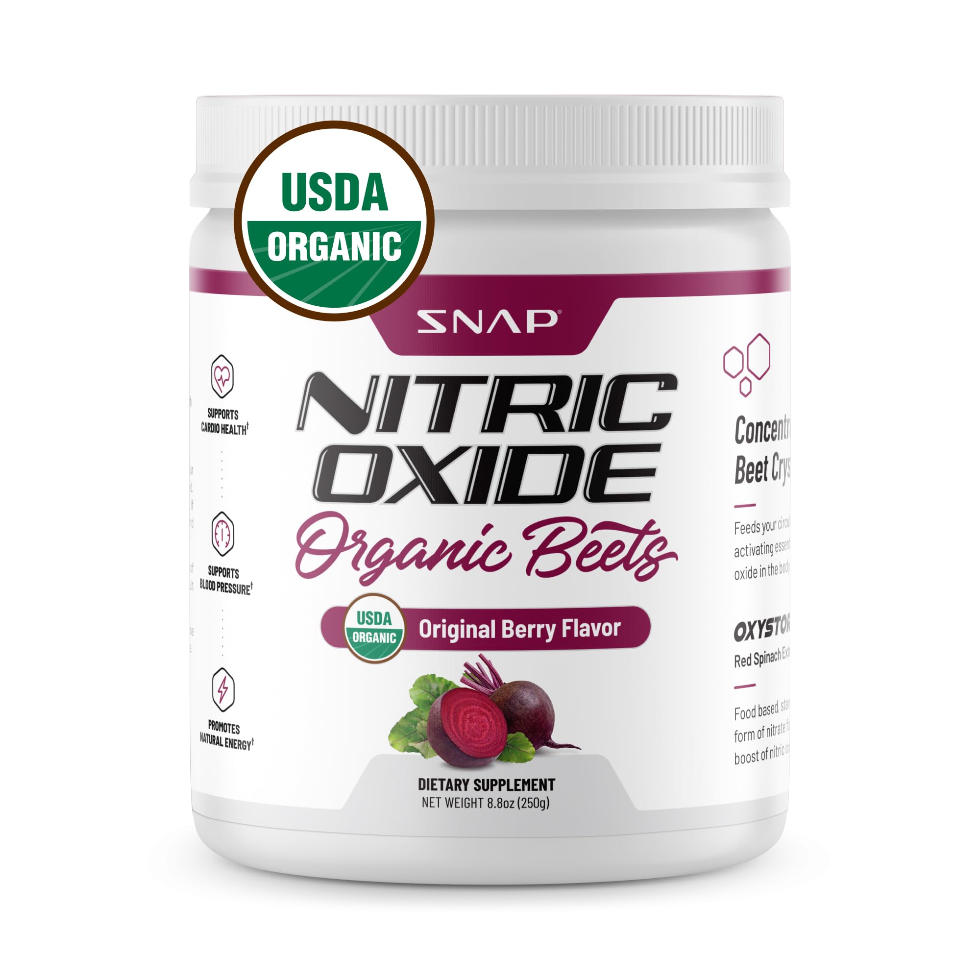 Snap Supplements USDA Organic Beet Root Powder, 3-in-1 Nitric Oxide Supplement Snap Supplements buy supplements canada