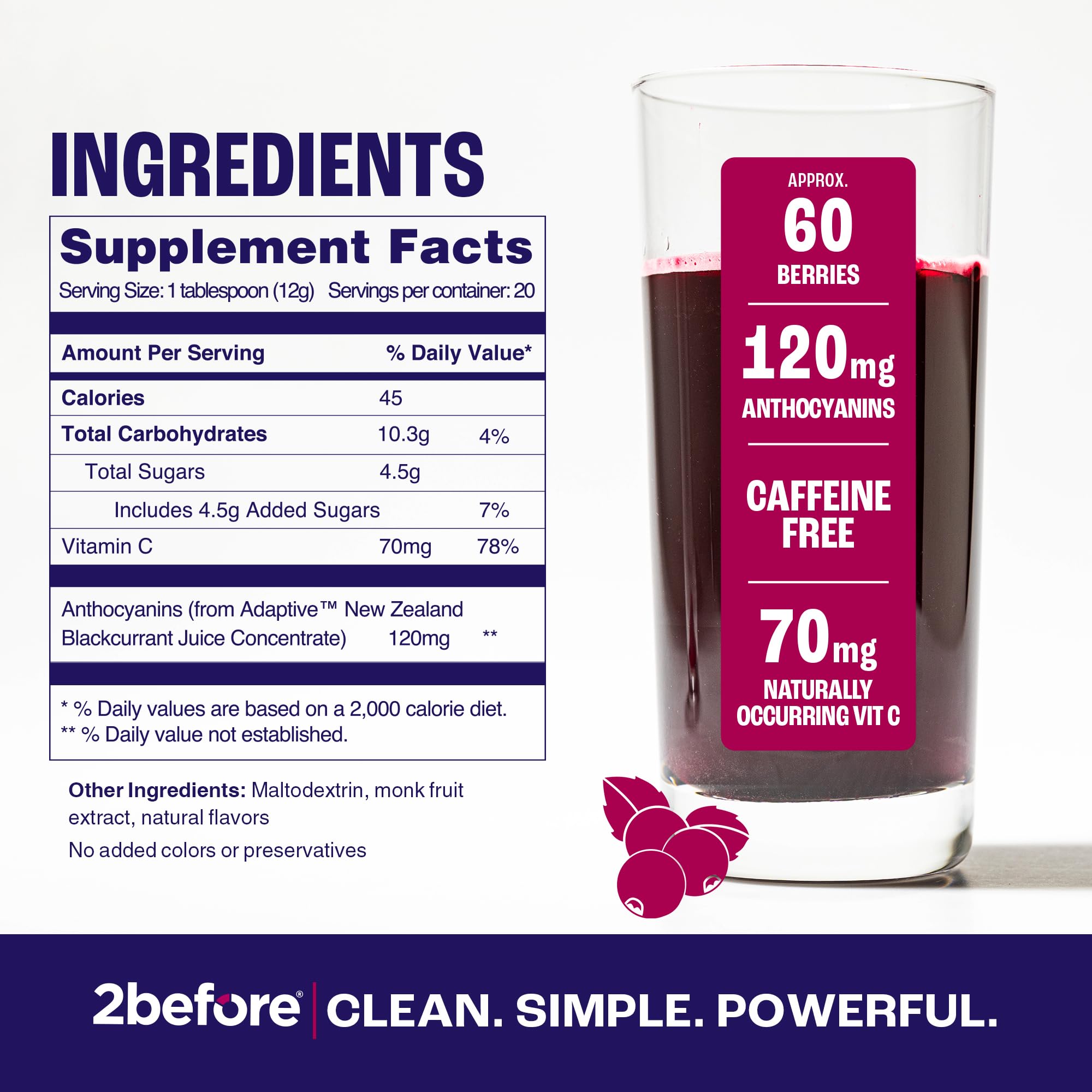 2before Blackcurrant I All Natural Vegan Pre Workout, Caffeine Free I Clean Energy 2before buy supplements canada