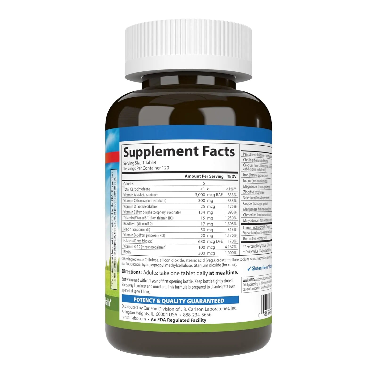 Carlson - Super 1 Daily, Vegetarian Multiple Formula, Multivitamin, Optimal Wellness, 120 Tablets Carlson buy supplements canada