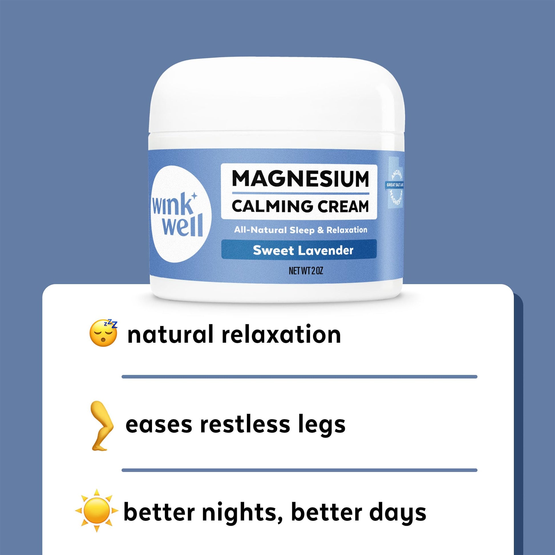 Wink Well Magnesium Calming Muscle and Joint Cream for Nighttime Relaxation Wink Naturals buy supplements canada