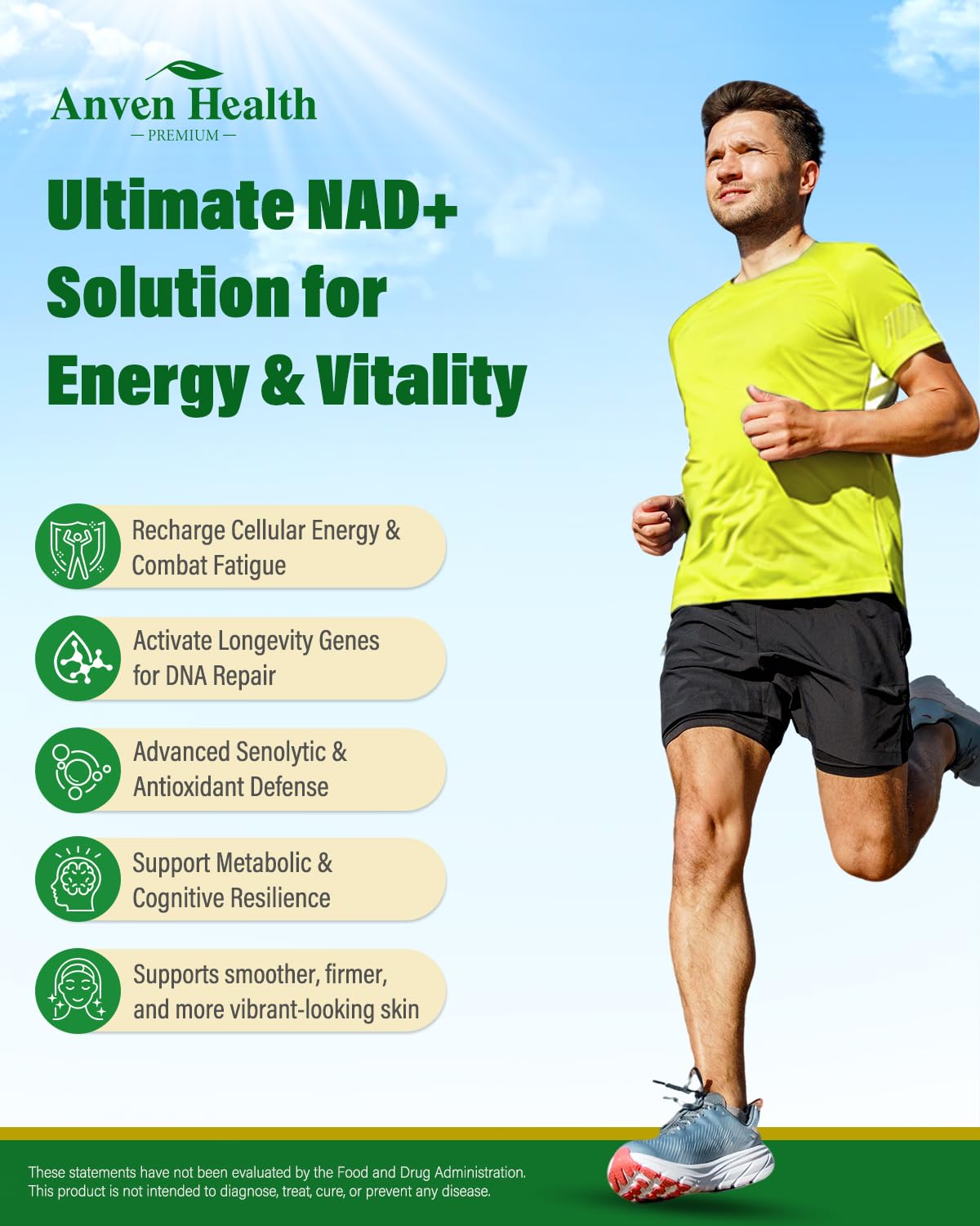 Liposomal NAD+ Resveratrol Supplement - NMN Alternative with Trans-Resveratrol, Quercetin & Fisetin - NAD Plus Booting for Women and Men, Support Cellular Energy & Healthy Aging, Non-GMO | 60 Capsules Anven Health buy supplements canada