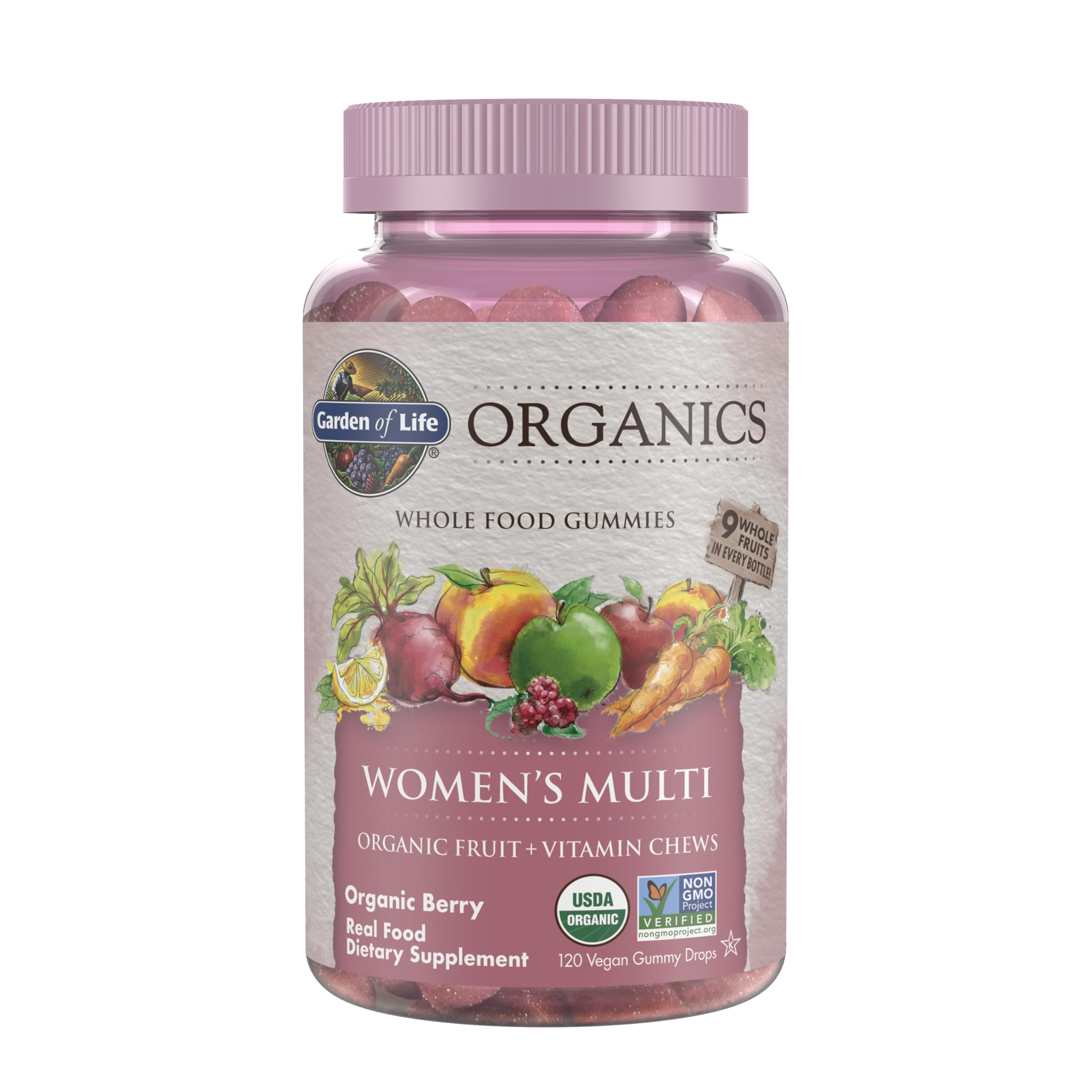 Garden of Life Organics Women's Gummy Vitamins - Berry - Certified Organic, Non-GMO, Vegan, Kosher Complete Multi - Methyl B12, C & D3 - Gluten Garden of Life buy supplements canada