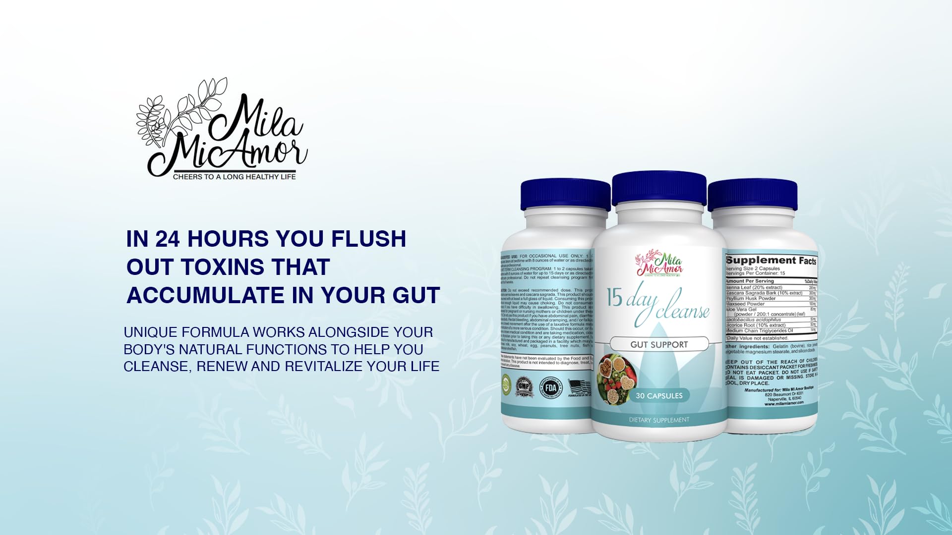 Milamiamor 15 Day Cleanse - Gut and Colon Support | Advanced Gut Cleanse Detox Milamiamor buy supplements canada