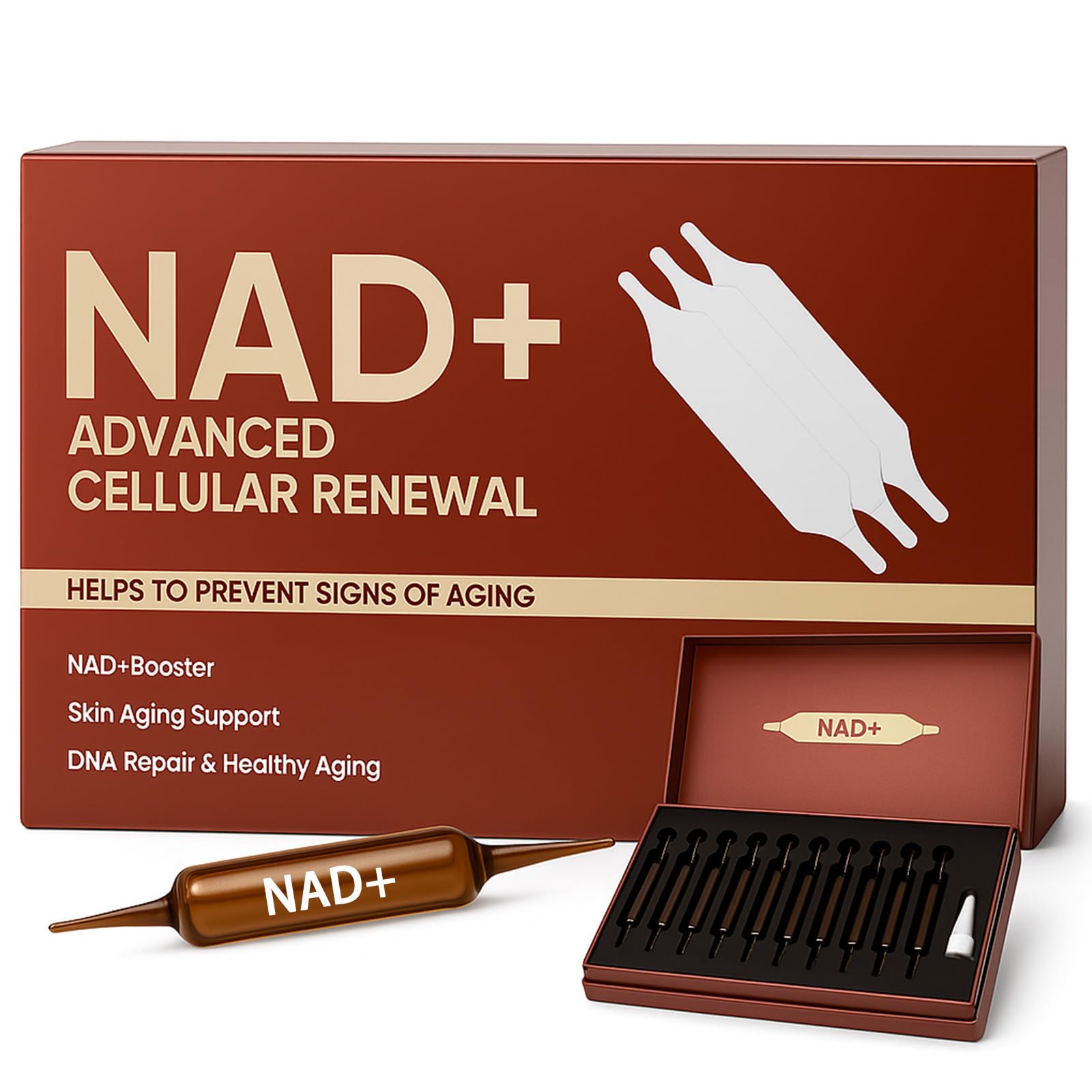 NAD Advanced Cellular Renewal - 1200mg NAD Supplement for Skin Aging Support Energy & Focus - 10 Vials (1) ARSYCHLL buy supplements canada