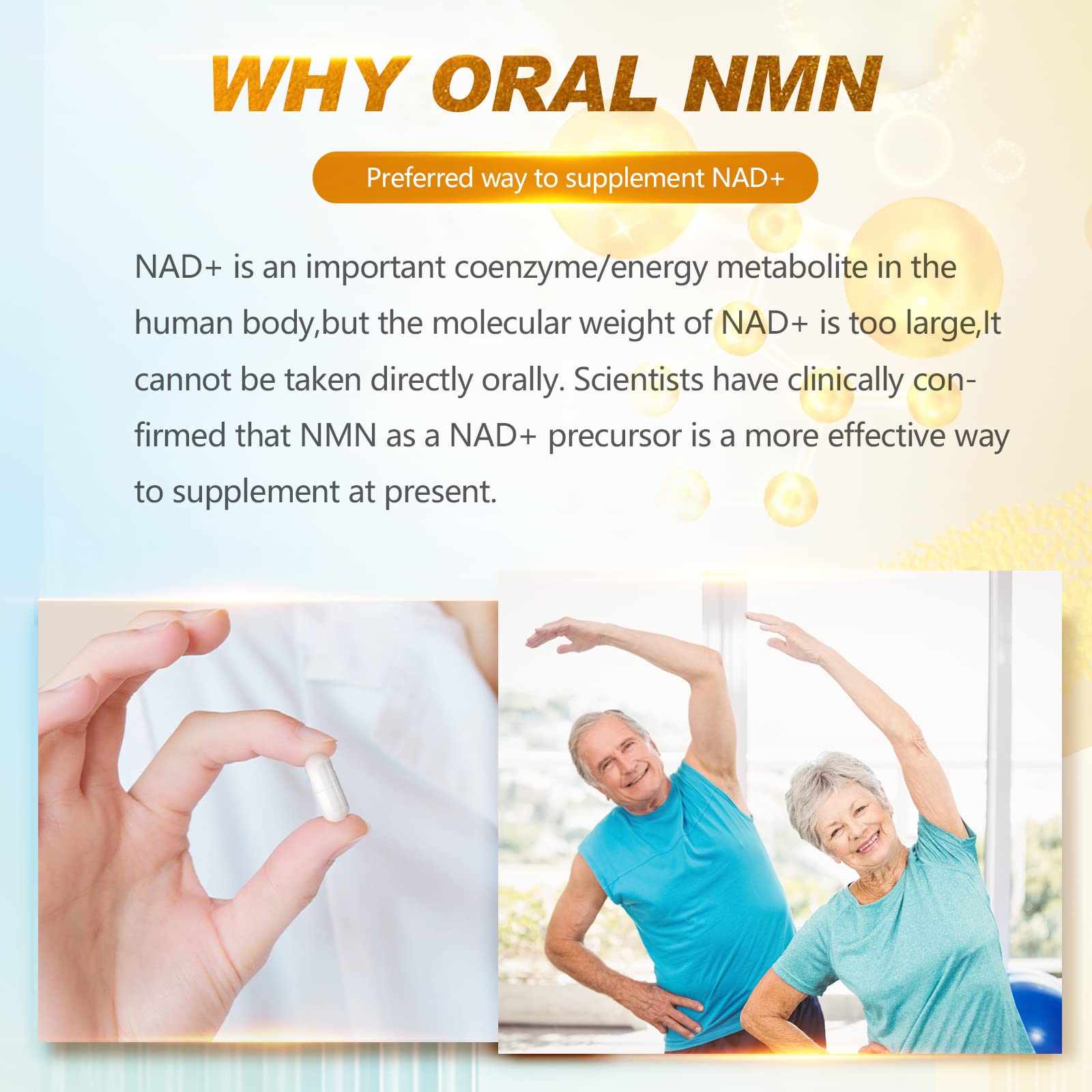 KFG NMN 18000 - NMN Nicotinamide Mononucleotide Supplement with Resveratrol, Stabilized Form & 99% High Purity to Boost NAD+ Levels for DNA Repair Supplement,for Healthy Aging,60 Capsules KFG buy supplements canada