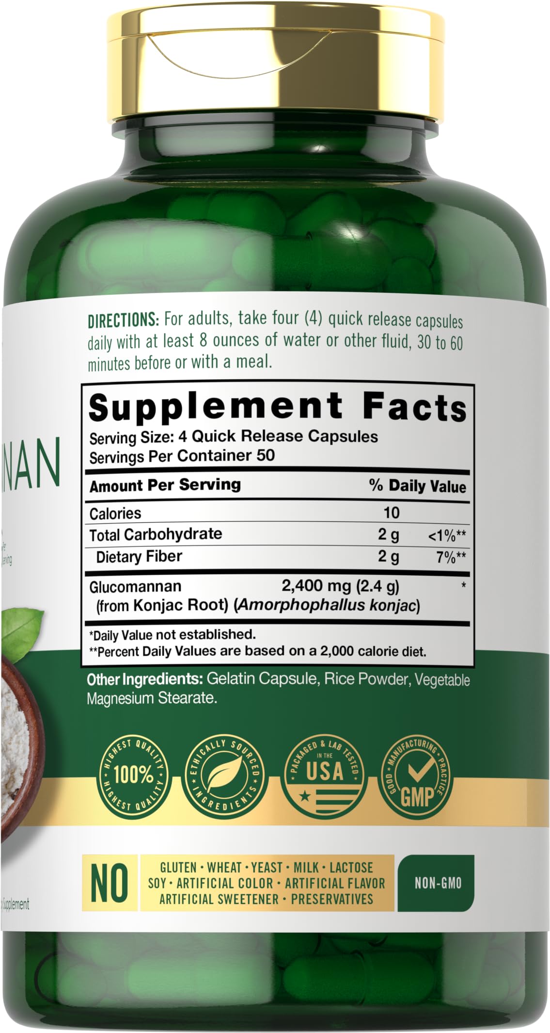 Carlyle Glucomannan Capsules | 200 Count | Soluble Fiber Pills | Non-GMO Carlyle buy supplements canada