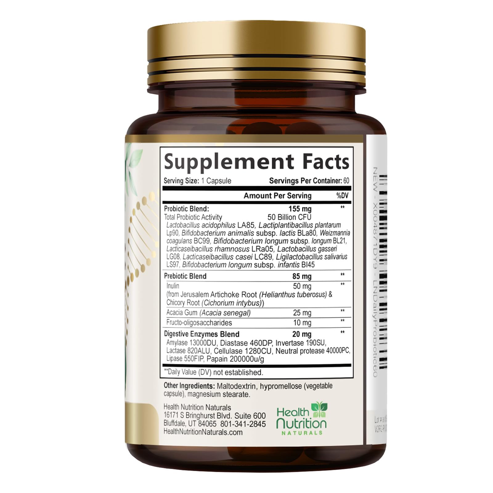 Probiotics 50 Billion CFU per Serving - 10 Strains + Prebiotics - Digestive Health, Gut & Immune Support - Occasional Constipation, Gas & Bloating Support for Women & Men, Bottled USA - 60 Capsules Health Nutrition Naturals buy supplements canada