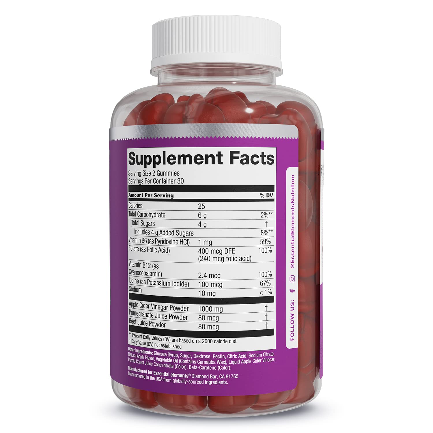 Essential Elements Apple Cider Vinegar Gummies from The Mother - Naturally-Sourced Essential Elements buy supplements canada