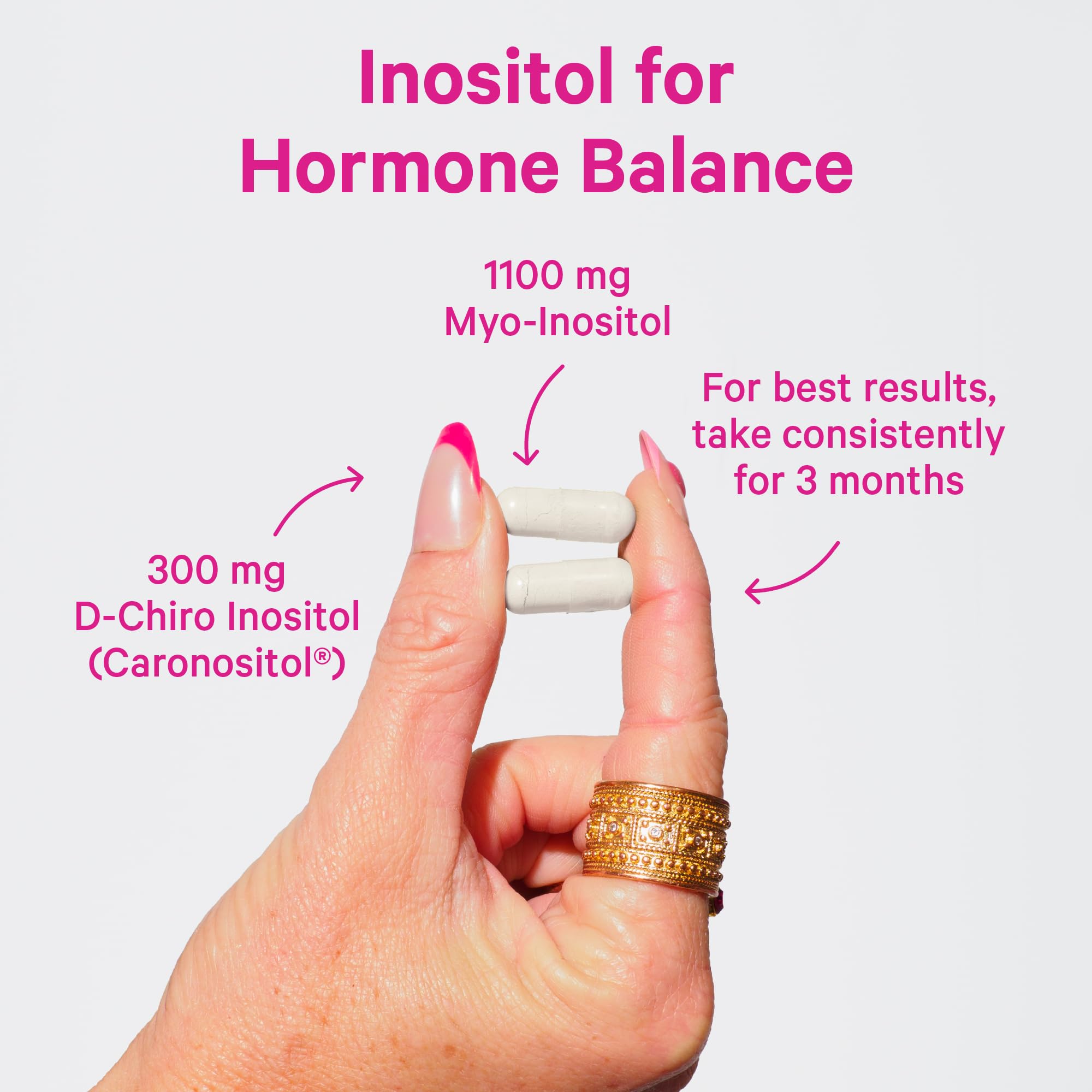 Pink Stork Myo-Inositol & D-Chiro Inositol: 3.6:1 Blend to Support Fertility, Hormone Balance for Women - Ovarian Function, Ovulation, Conception, and Period Support Supplement - 60 Capsules Pink Stork buy supplements canada