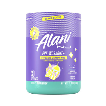 Alani Nu Pre Workout+ Powder Frozen Lemonade, Extra Boost, Sugar Free, 300mg Caffeine, L-Theanine, Beta-Alanine, Citrulline, 30 Servings Alani Nu buy supplements canada