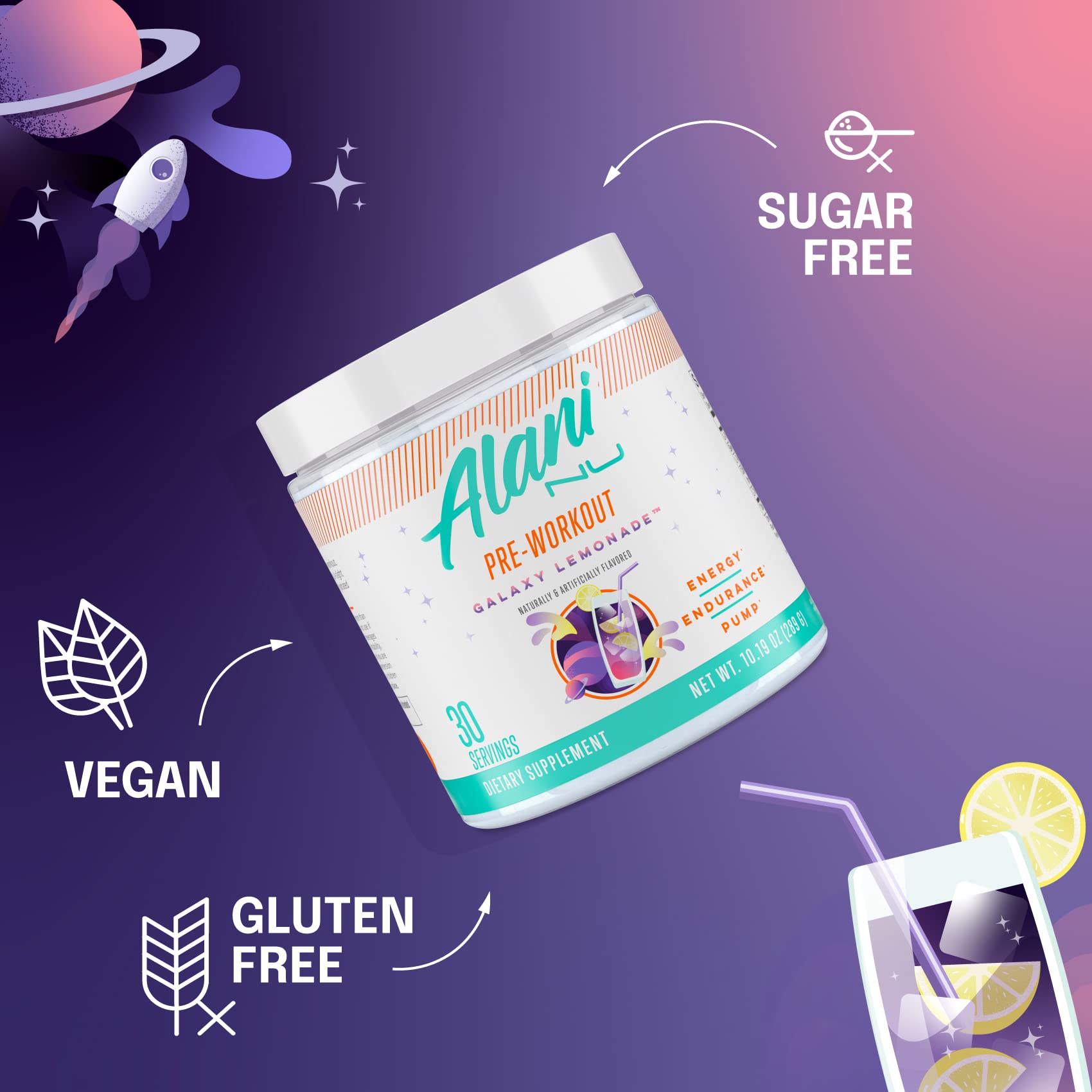 Alani Nu Pre Workout Powder GLAXAY Lemonade, Amino Energy Boost, Endurance Supplement, Sugar Free, 200mg Caffeine, L-Theanine, Beta-Alanine, L-Citrulline, 30 Servings Alani Nu buy supplements canada
