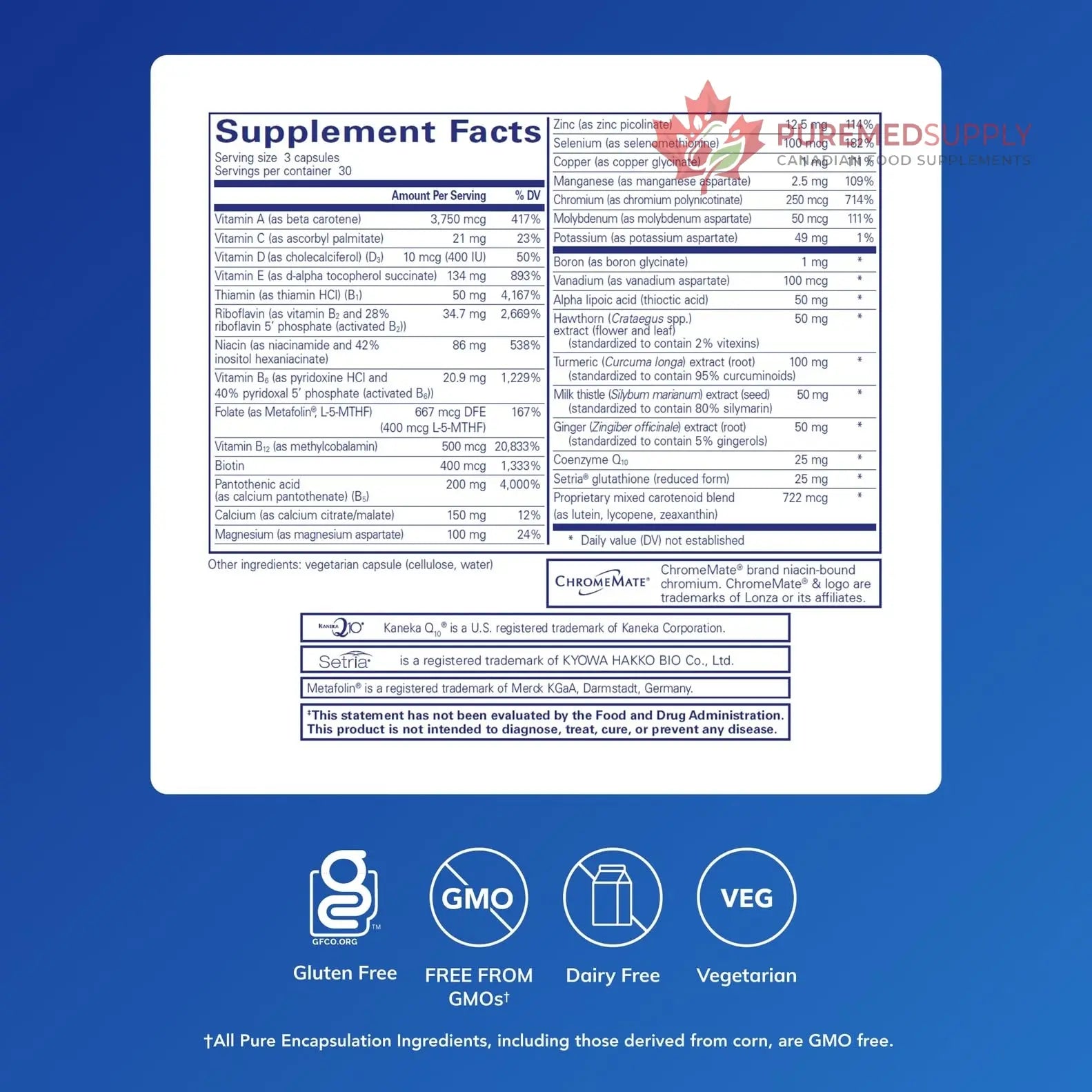 Pure Encapsulations UltraNutrient - Minerals & Multivitamins - Supports Liver & Heart Health* - Supplement for Antioxidants - with Vitamin C, CoQ10 - Non-GMO * Gluten-Free - 90 Capsules Pure Encapsulations buy supplements canada