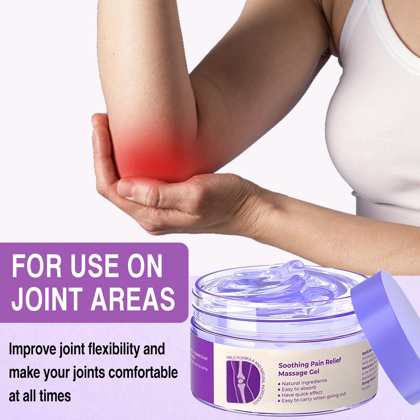 2 PCS Joint Gel Purple Gel，Soothing Pain Relief Massage Cream，Full-Body Joint Effective Soothes for Knees, Lumbar, Hands, Neck and Shoulders PERVALA buy supplements canada