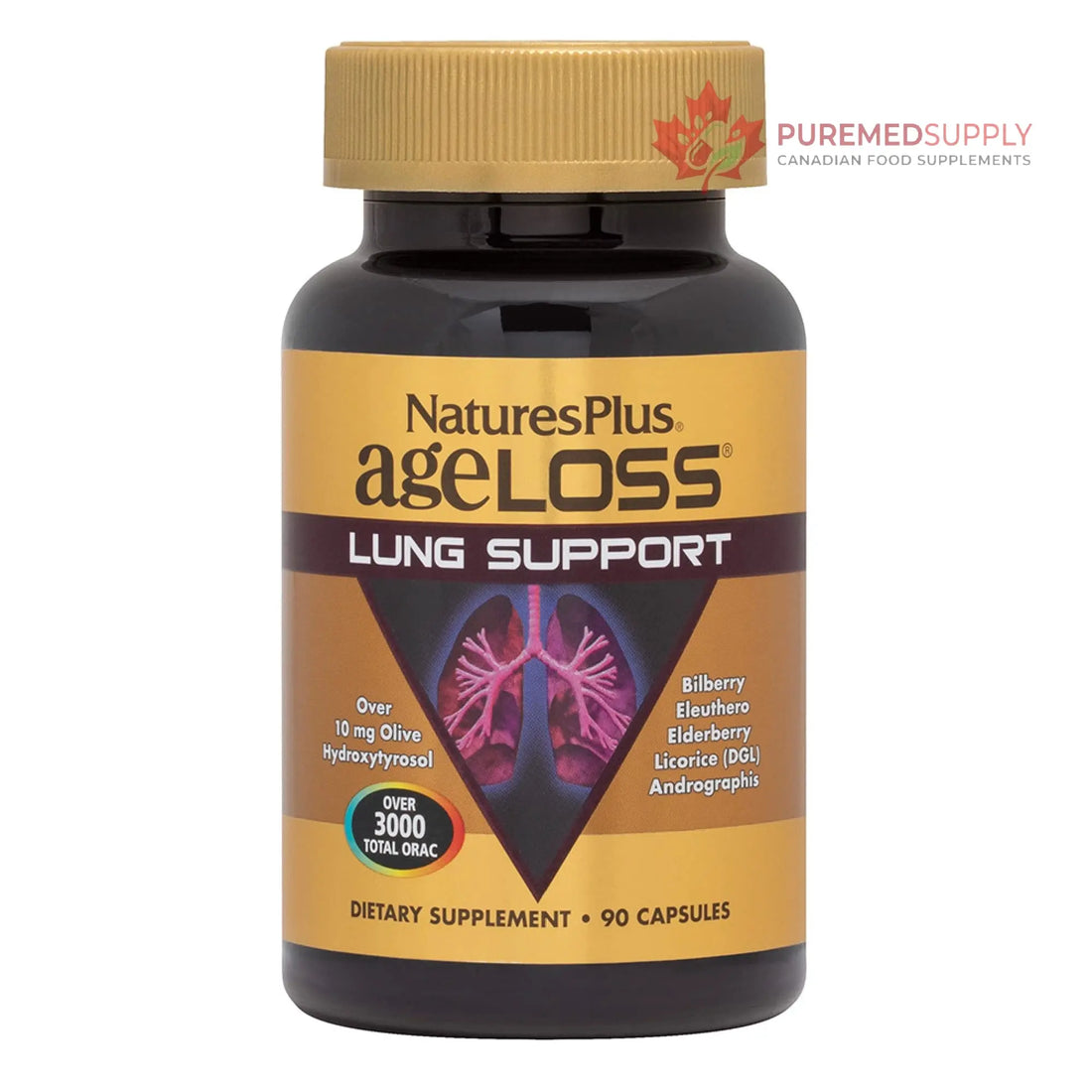 NaturesPlus AgeLoss Lung Support - 90 Capsules - Vegetarian, Gluten Free - 30 Servings NaturesPlus buy supplements canada