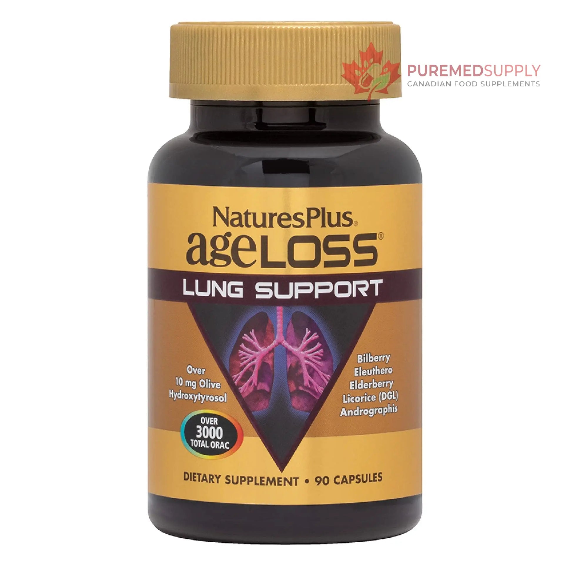 NaturesPlus AgeLoss Lung Support - 90 Capsules - Vegetarian, Gluten Free - 30 Servings NaturesPlus buy supplements canada