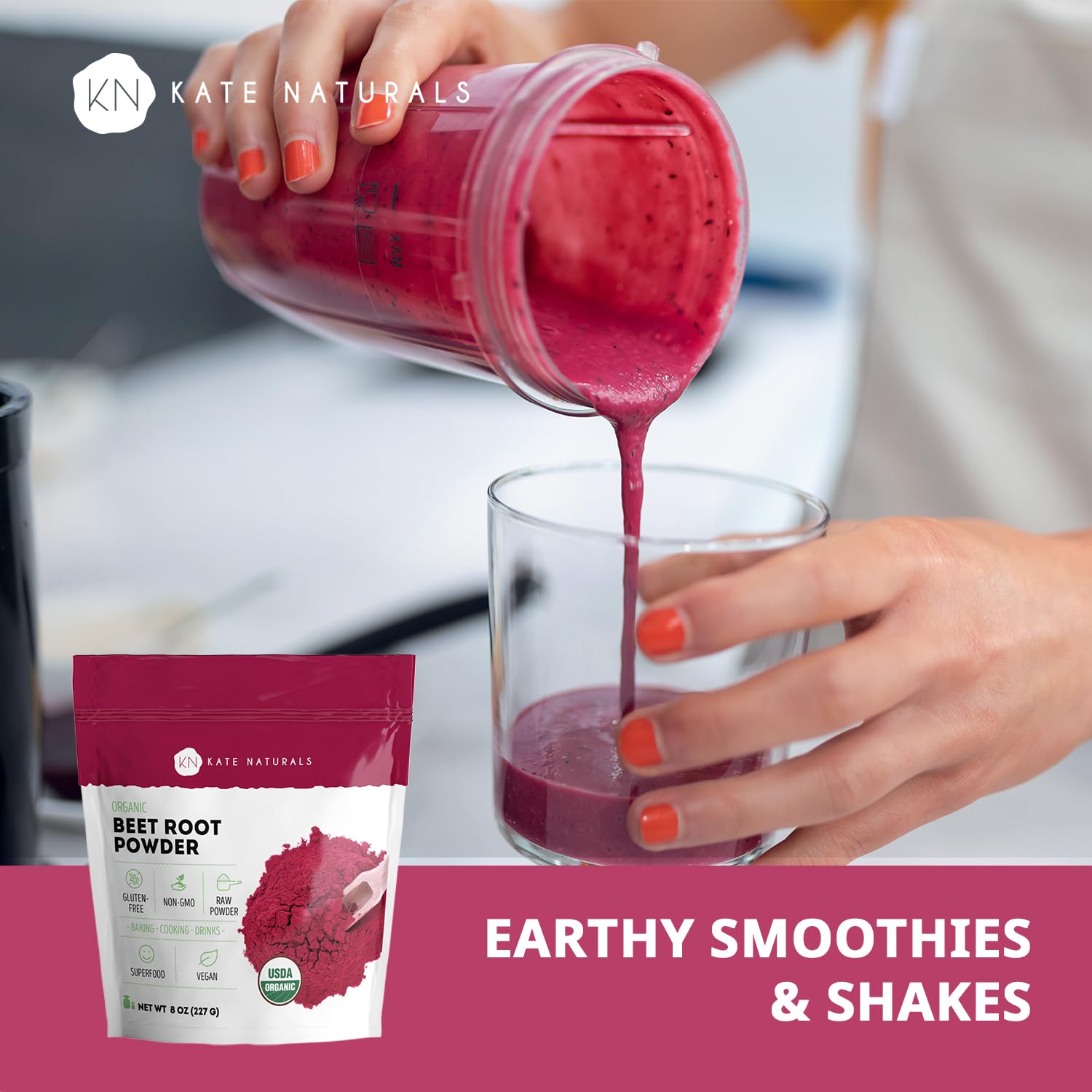 Kate Naturals Organic Beet Root Powder for Smoothies, Baking & Juice. Raw Beetroot Superfood & Natural Red Food Coloring Kate Naturals buy supplements canada