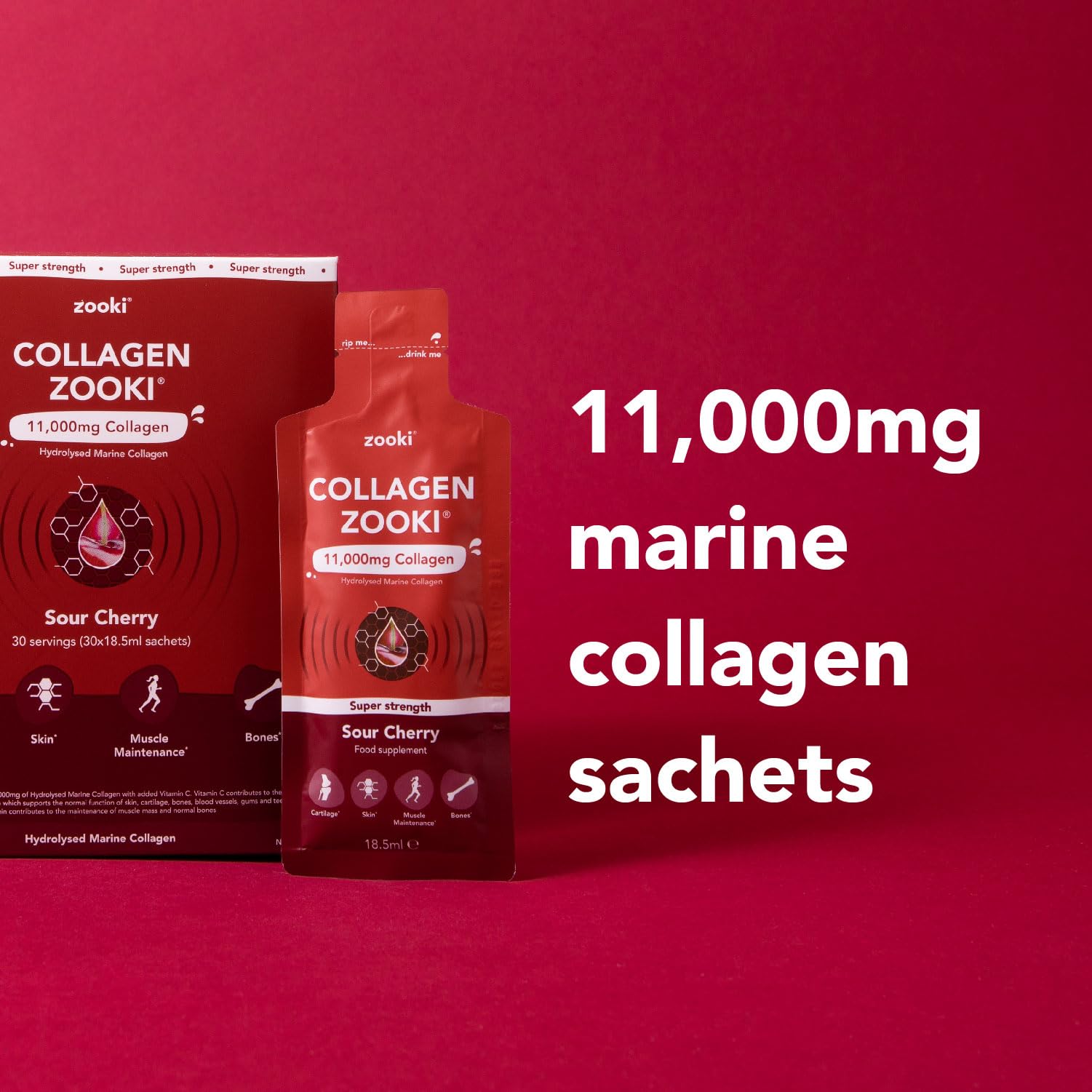 Zooki 11,000mg Super Strength Marine Collagen Liquid Sachets | Hydrolysed Marine Collagen Peptides Zooki buy supplements canada