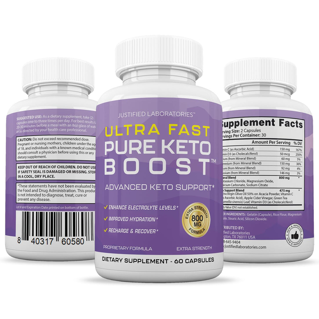 (5 Pack) Ultra Fast Pure Keto Boost Pills 1275MG New & Improved Formula Contains Apple Justified Laboratories buy supplements canada