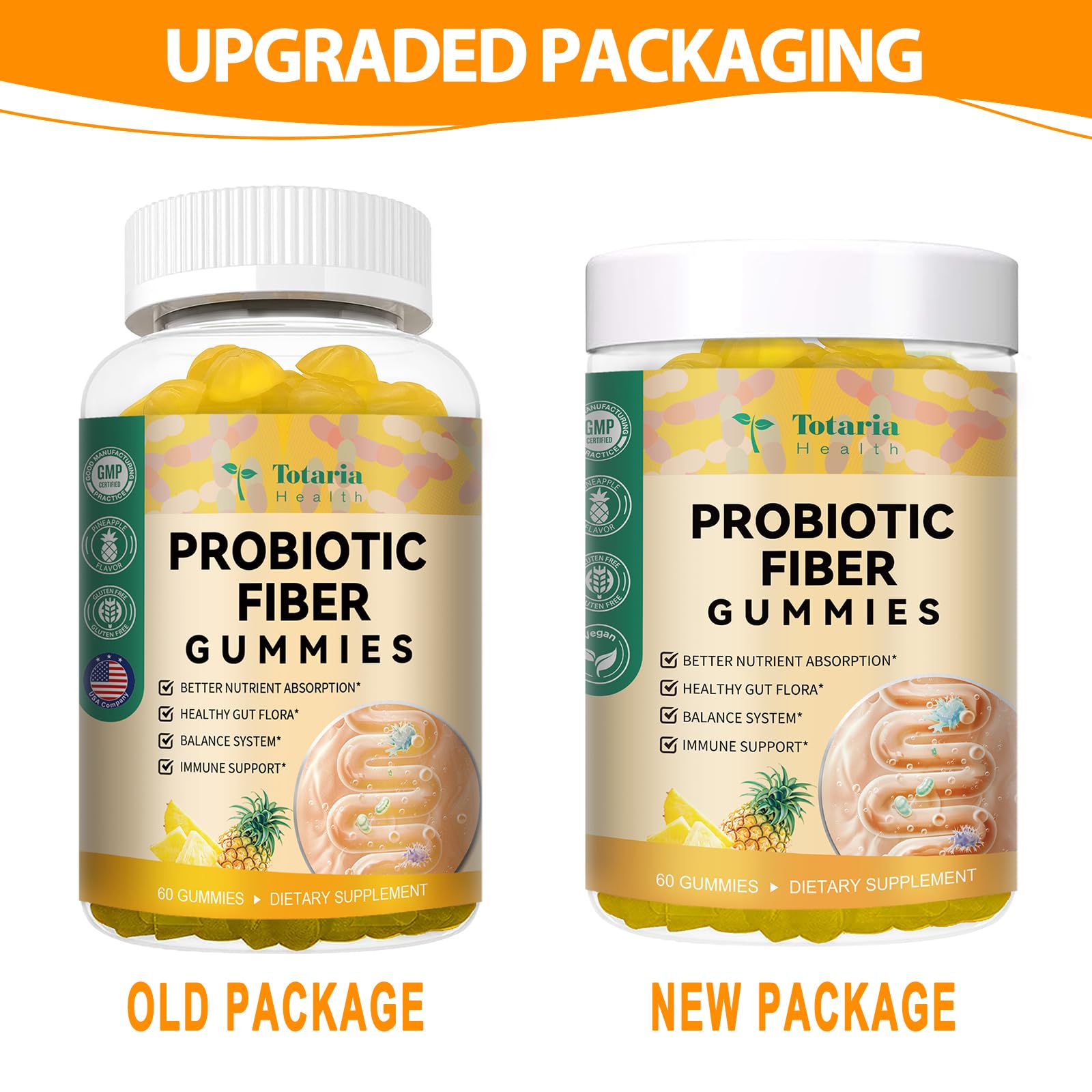 9-in-1 Probiotic Prebiotic Fiber Gummies for Adults & Teens, Fiber Supplement Pro with 5 Billion CFU Bacillus Coagulans, Psyllium Husk, FOS, Inulin, ACV for Digestion Totaria buy supplements canada