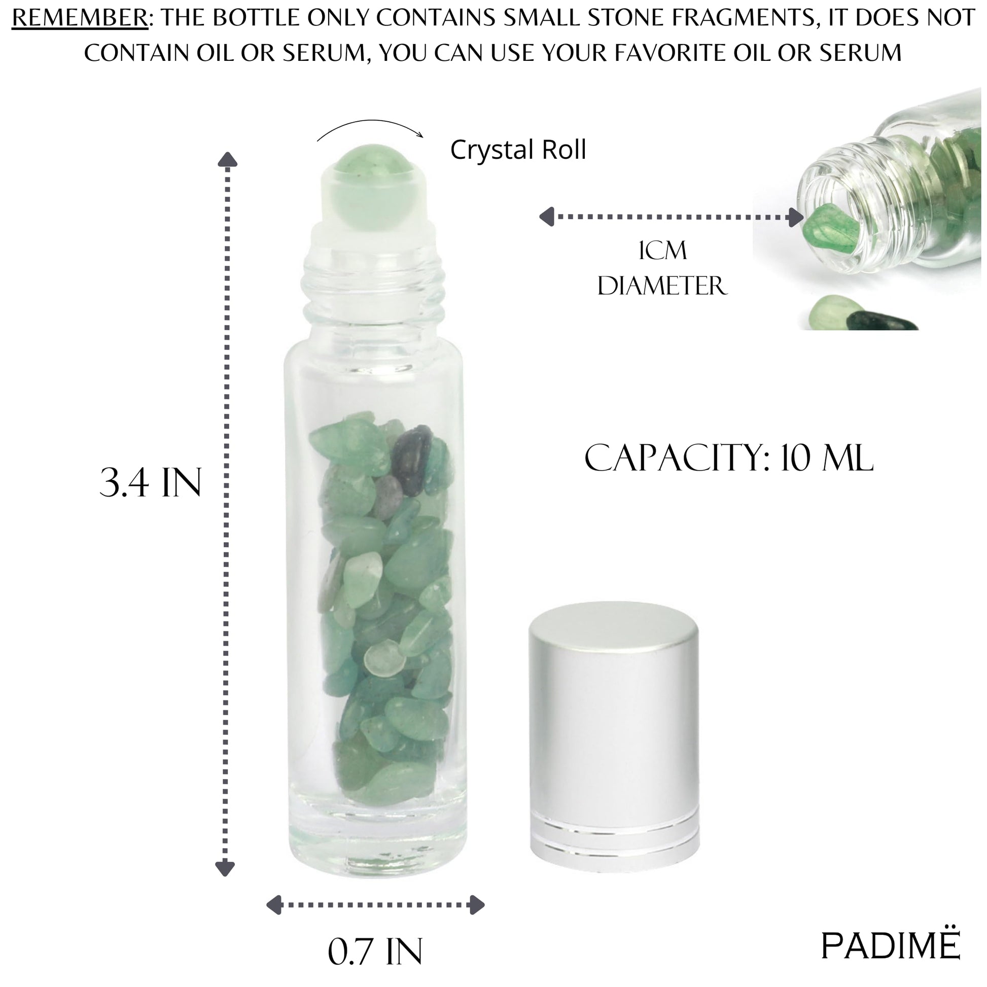 Padime 2 pcs | Premium Set | Real Jade Gua Sha Tool for Facial Skin Care + Glass Bottle for Your Oil Padimë buy supplements canada