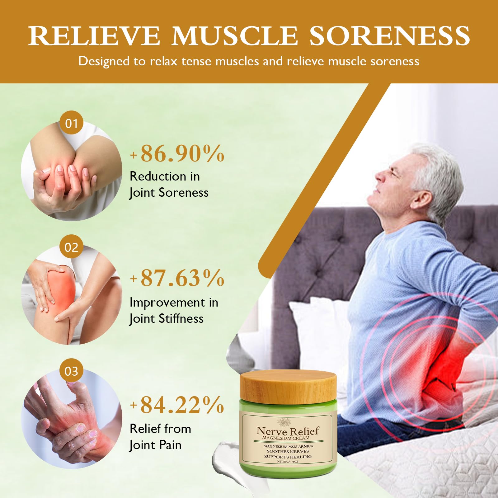 Vincofoo Nerve Relief Magnesium Cream with MSM & Arnica, Soothes Nerves & Daily Soothing Support Vincofoo buy supplements canada