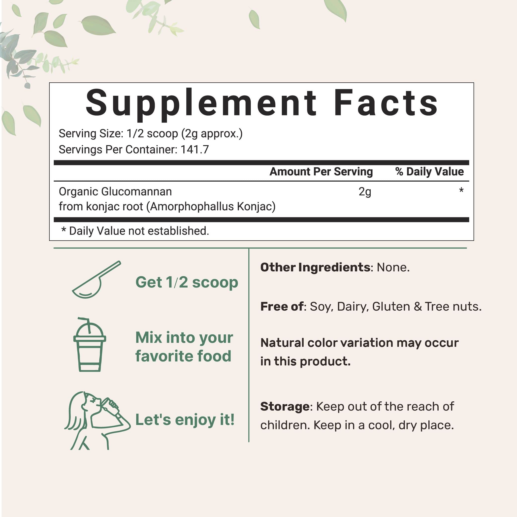 Organic Glucomannan Konjac Root Powder (Konjac Gel Powder), 10 Ounce, Soluble Fiber & Prebiotics Micro Ingredients buy supplements canada